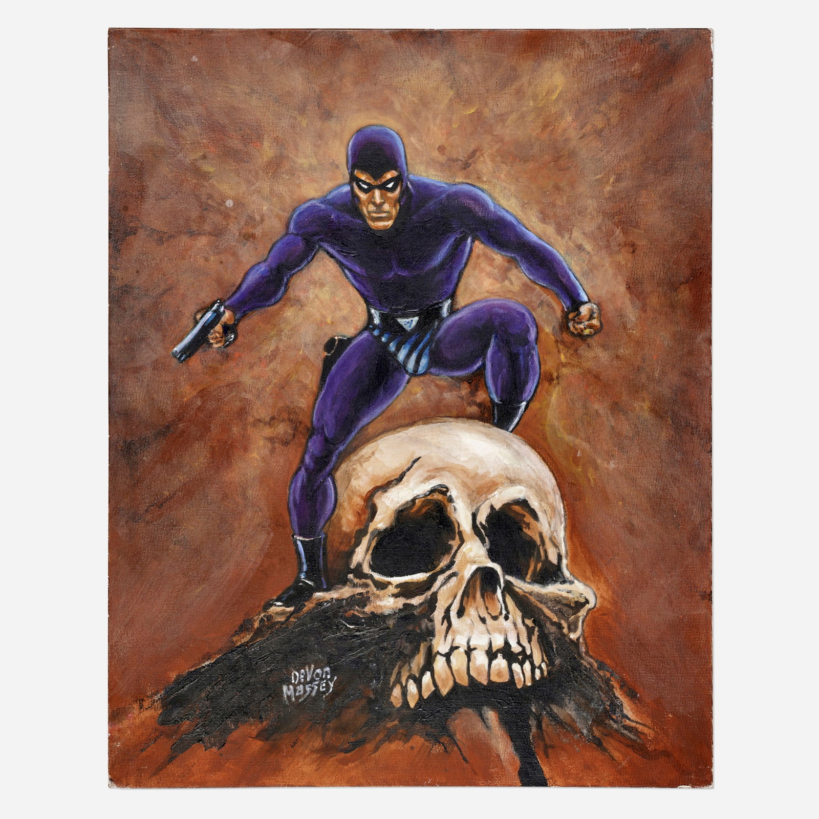 Devon Massey, Phantom Acrylic Painting Original Art: Devon Massey Phantom Acrylic Painting Original Art acrylic on canvas board 20 h x 16 w in (51 x 41 cm) Condition Notes: Some wear along edges and corners. Art is in overall very goo