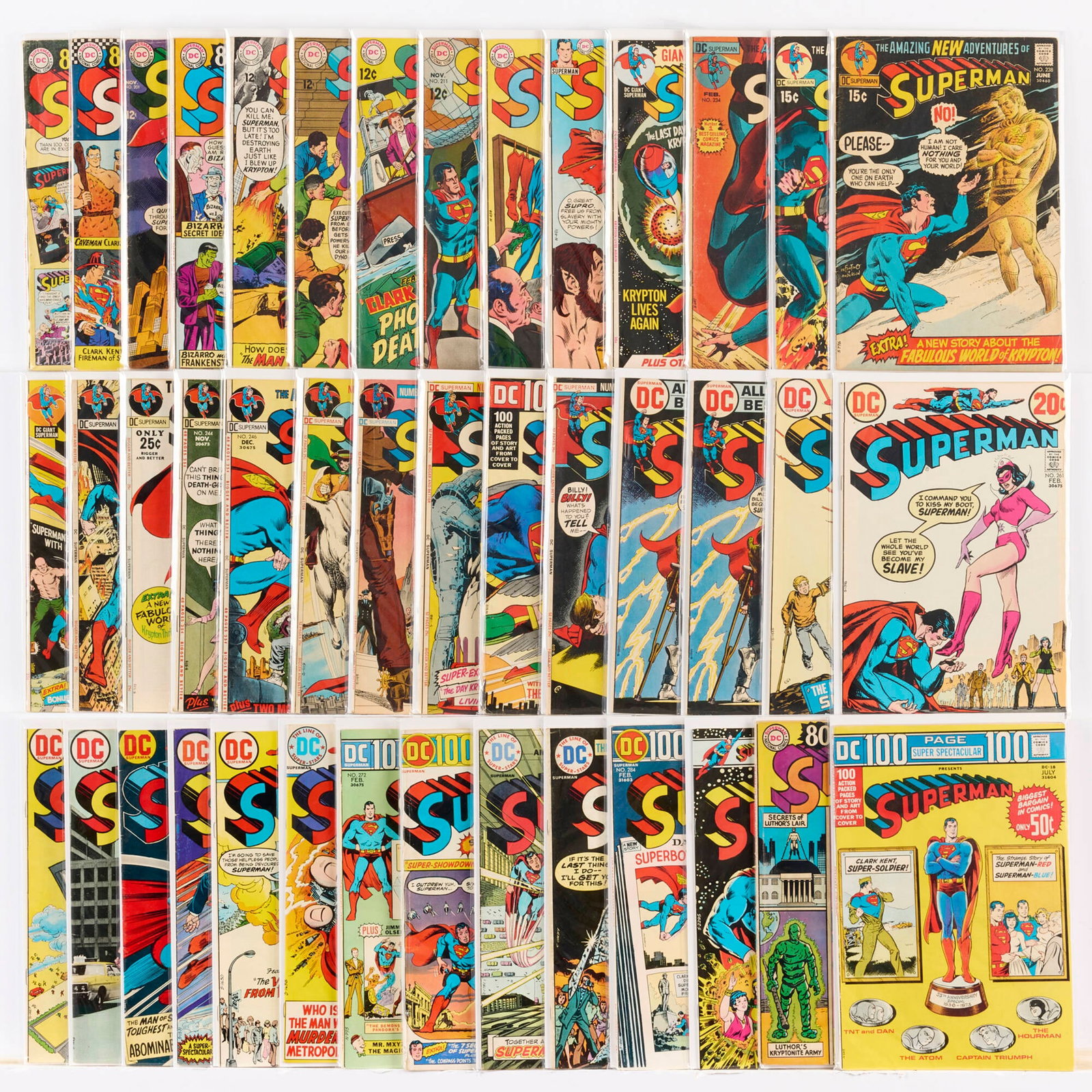 42 DC Comics Superman #183-#300 Group: 42 DC Comics Superman #183-#300 Group USA, 20th Century Group includes: DC Comics Superman #183, #197, #201, #202, #205, #206, #210, #211, #228, #229, #232, #234, #236, #238, #239, #242-#244, #246,