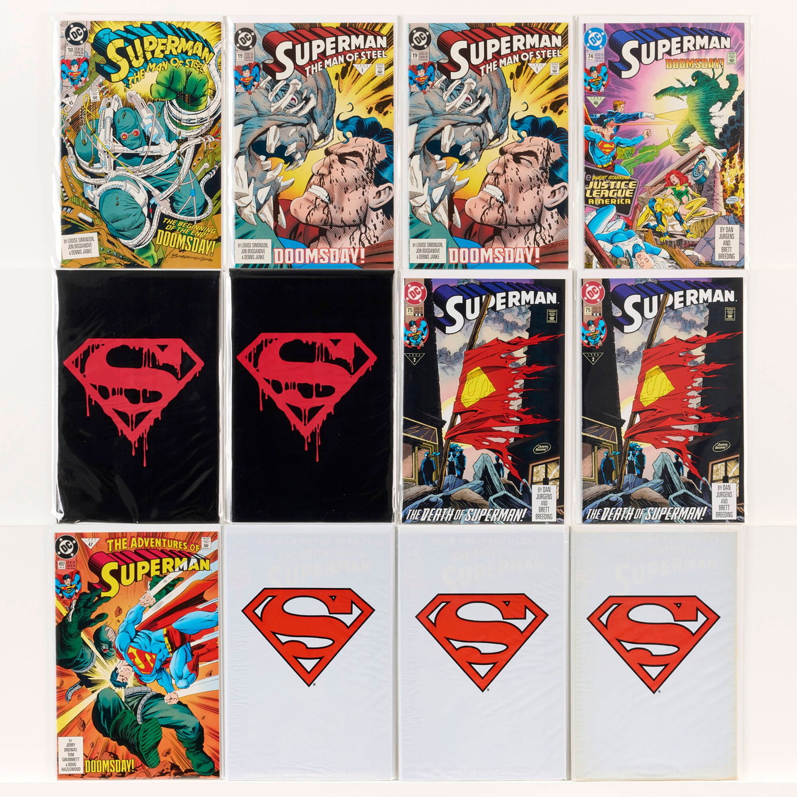 14 DC Comics Death of Superman Related Group: 14 DC Comics Death of Superman Related Group USA, 20th Century Group includes:DC Comics Action Comics #684; Adventures of Superman #497, #500 Polybagged (x4); Superman #74, #75 Polyba