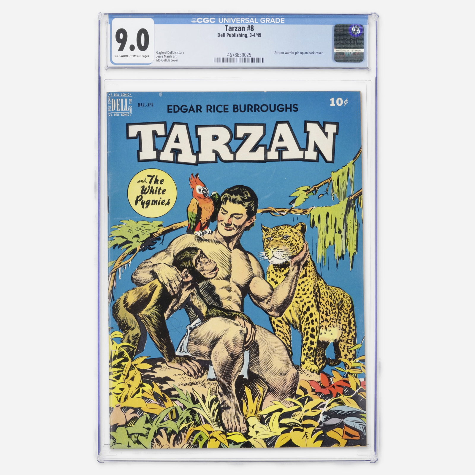 Dell Publishing Tarzan #8 CGC 9.0: Dell Publishing Tarzan #8 CGC 9.0 USA, 1949 This copy represents a significant find, achieving the highest-known top population status in this grade. Rare Golden Age issue featuring a Jesse Marsh inte