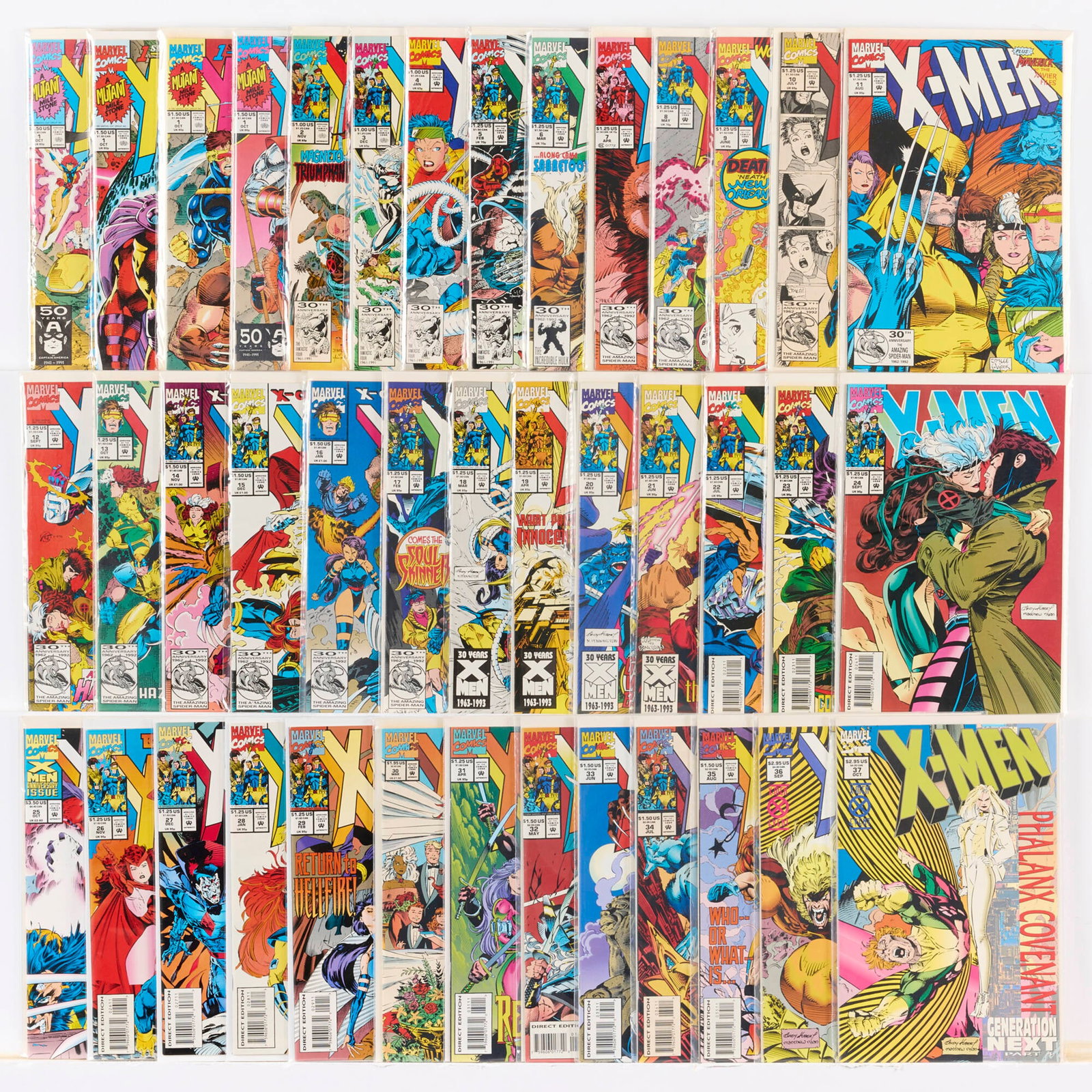 40 Marvel Comics X-Men #1-#37 Group: 40 Marvel Comics X-Men #1-#37 Group USA, 20th Century Group includes:Marvel Comics X-Men #1 (x4)(Grades range 7.0-8.0), #2-#12 (Grades range 8.0-9.0), #13-#15 (Grades range 9.2-9.4), #16, #17 (Grad
