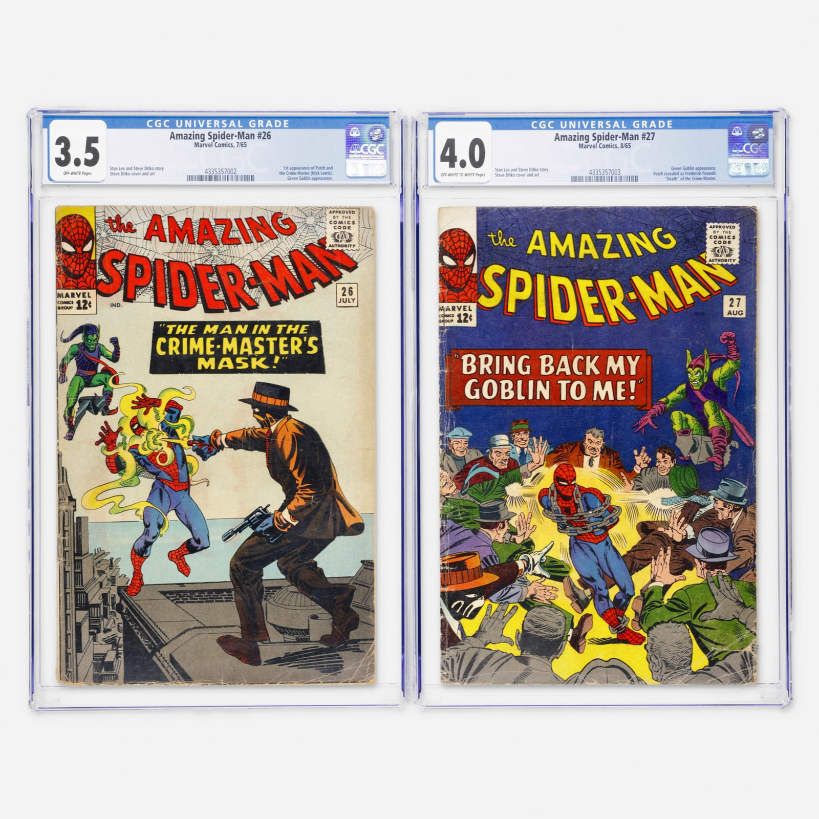 2 Marvel Comics Amazing Spider-Man #26 and #27 CGC Group (1 of 2)