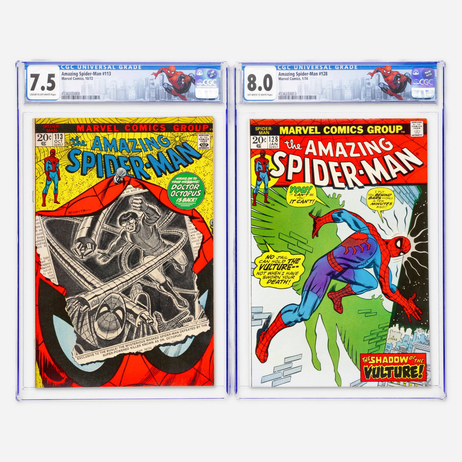 2 Marvel Comics Amazing Spider-Man #113 and #128 CGC Group (1 of 2)