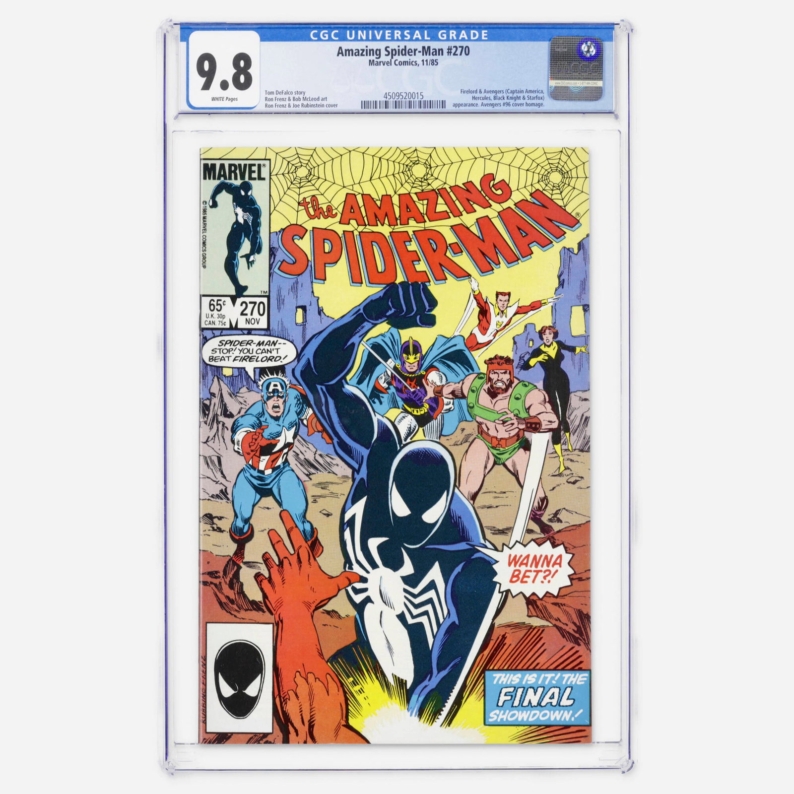 Marvel Comics Amazing Spider-Man #270 CGC 9.8 (1 of 2)