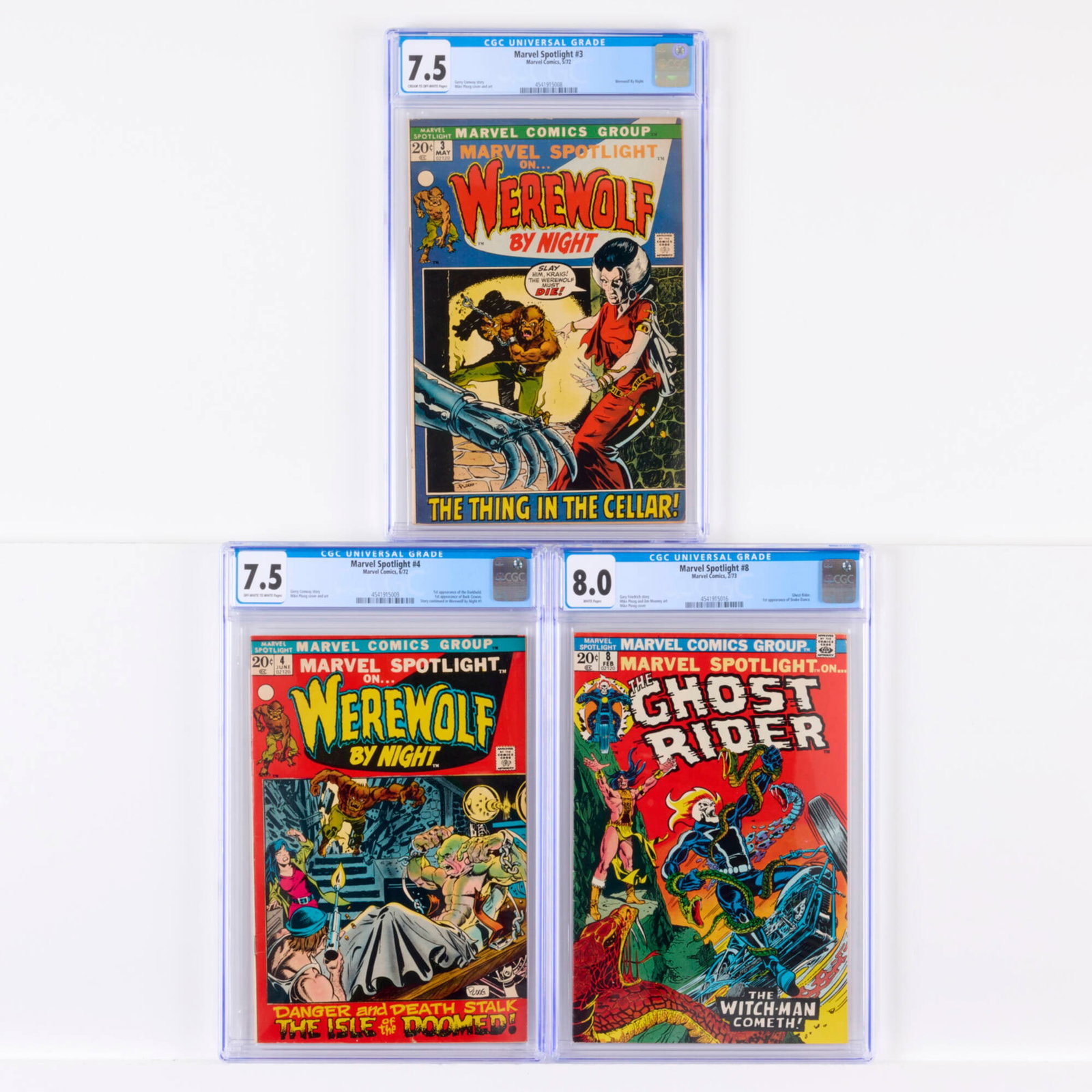 3 Marvel Comics Marvel Spotlight #3, #4 and #8 CGC Group (1 of 2)