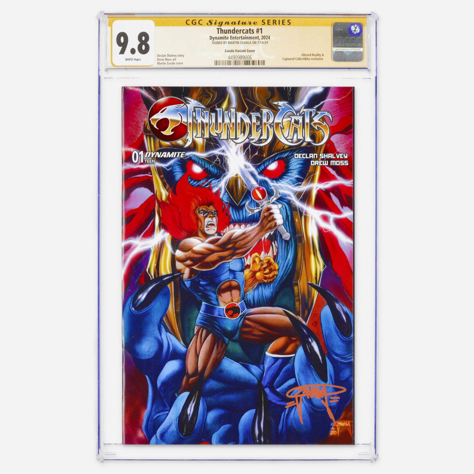 Dynamite Entertainment Thundercats #1 CGC 9.8 Zavala Variant Cover Signature Series Martin Zavala (1 of 2)
