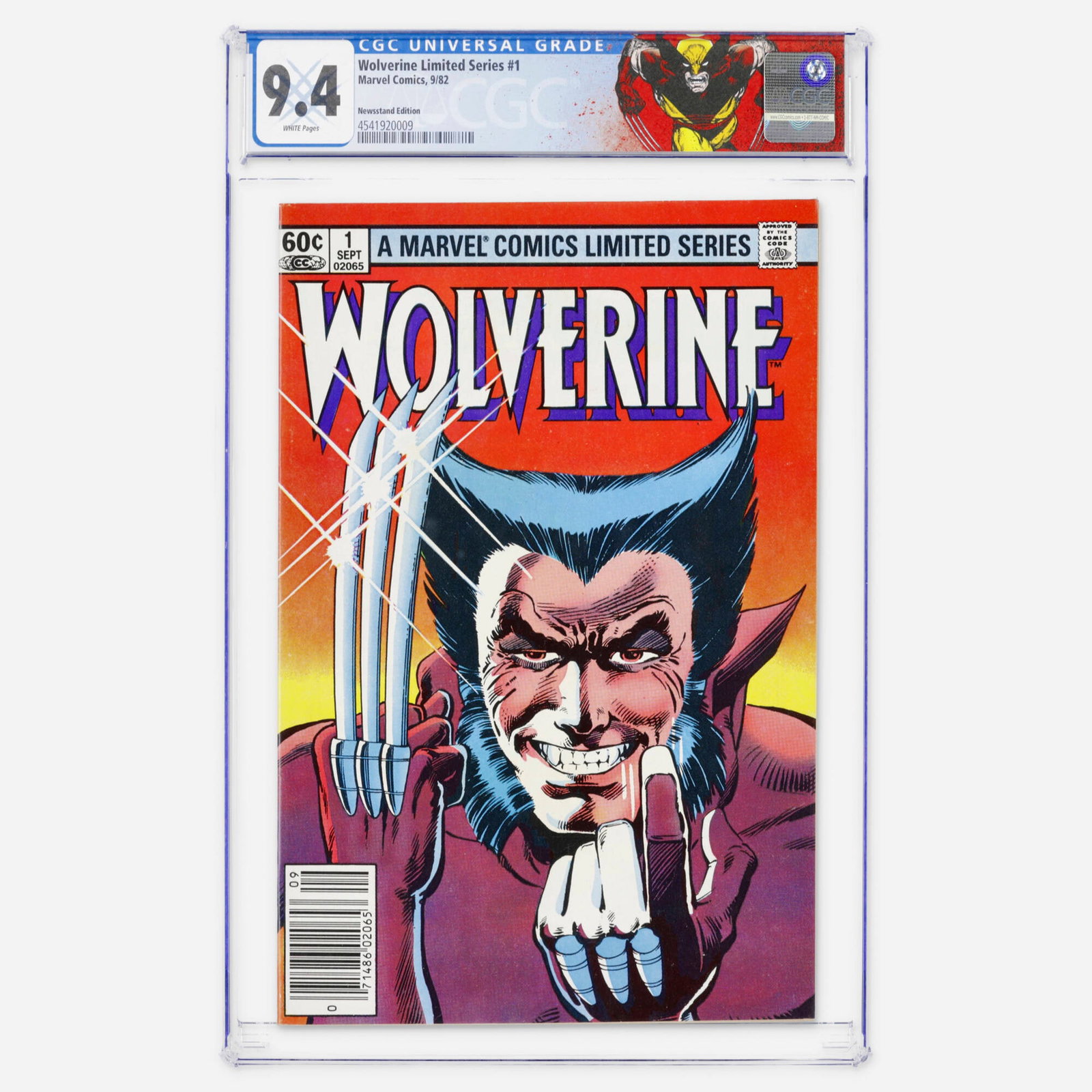 Marvel Comics Wolverine Limited Series #1 CGC 9.4 Newsstand (1 of 2)