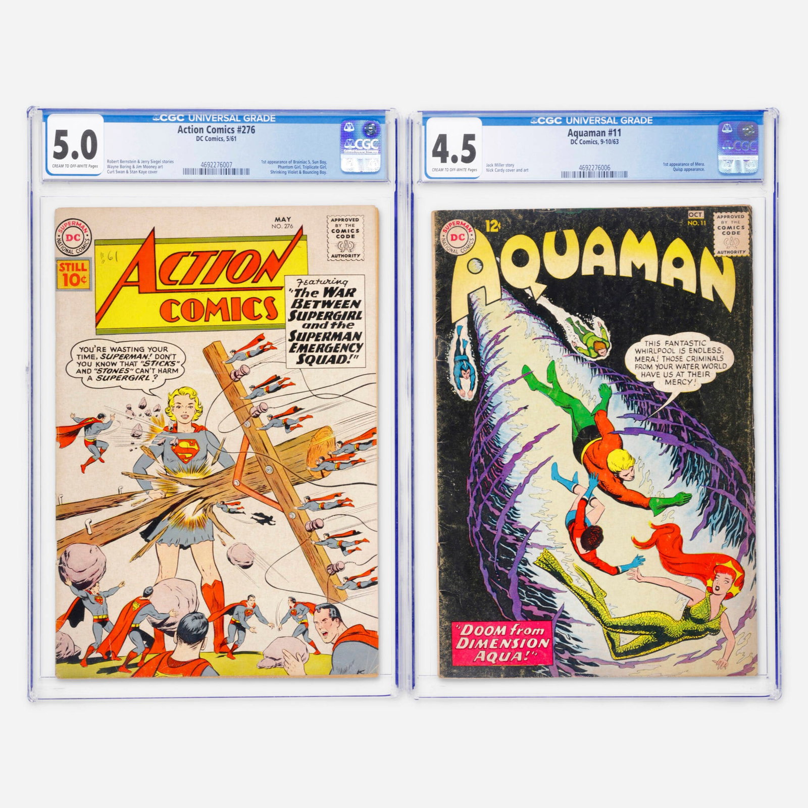 2 DC Comics Action Comics #276 and Aquaman #11 CGC Group (1 of 2)