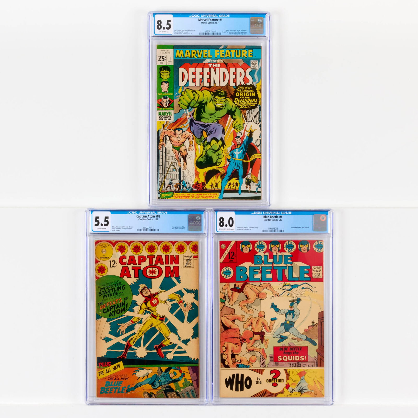 3 Charlton and Marvel Comics Key Issue CGC Group (1 of 2)