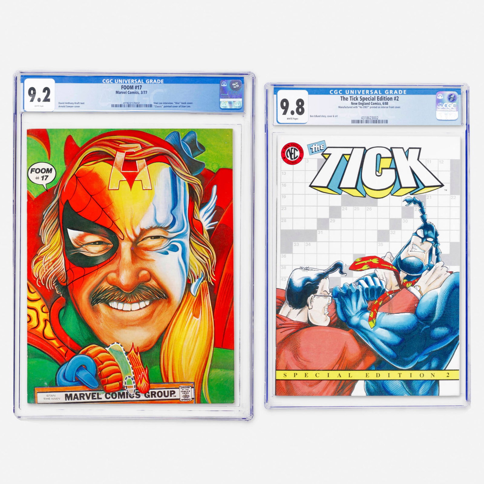 2 Marvel and New England Comics FOOM #17 and The Tick Special Edition #2 CGC Group (1 of 2)