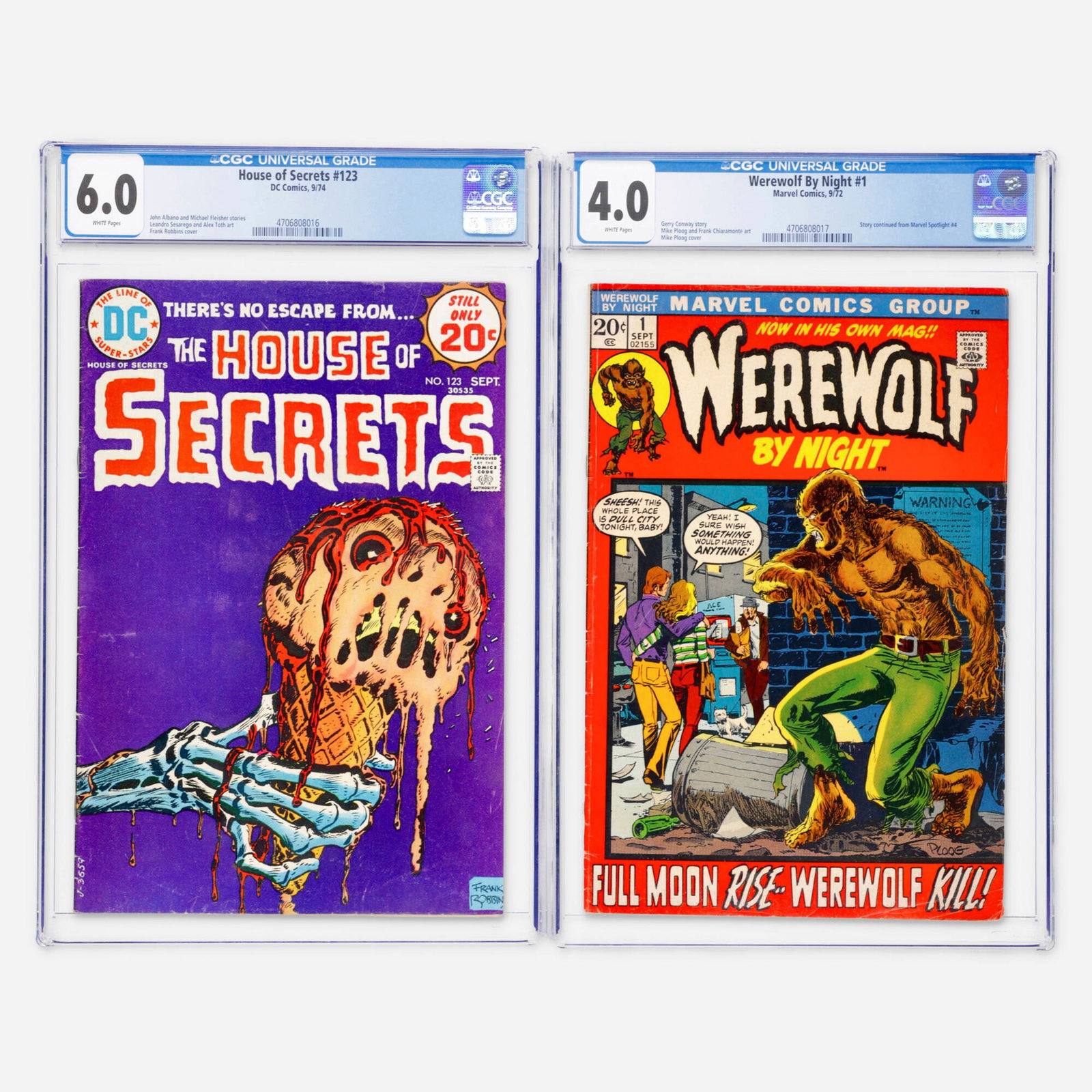 2 DC and Marvel Comics House of Secrets #123 and Werewolf By Night #1 CGC Group (1 of 2)