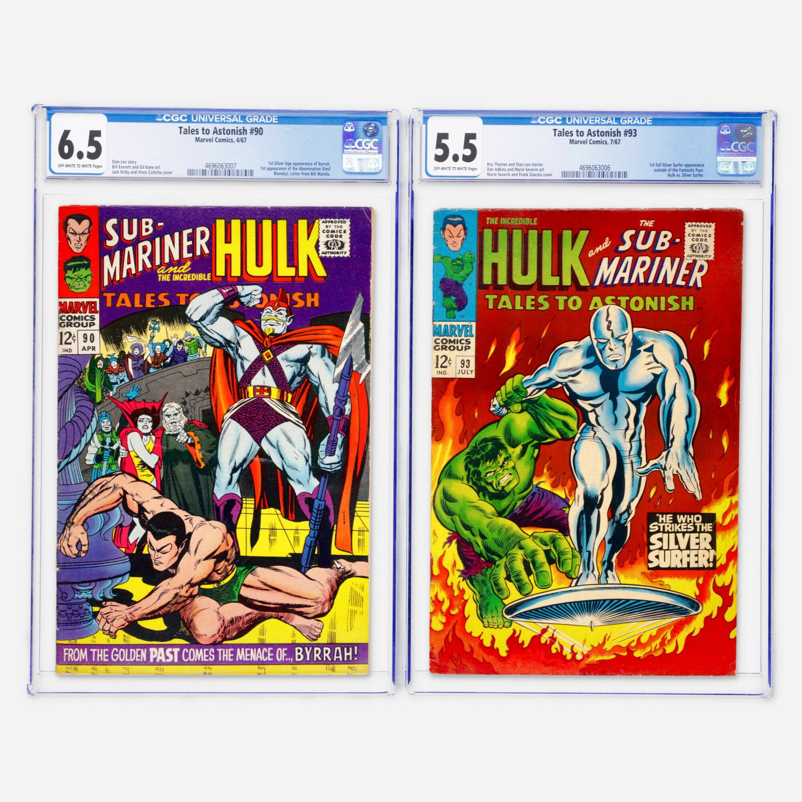 2 Marvel Comics Tales to Astonish #90 and #93 CGC Group (1 of 2)