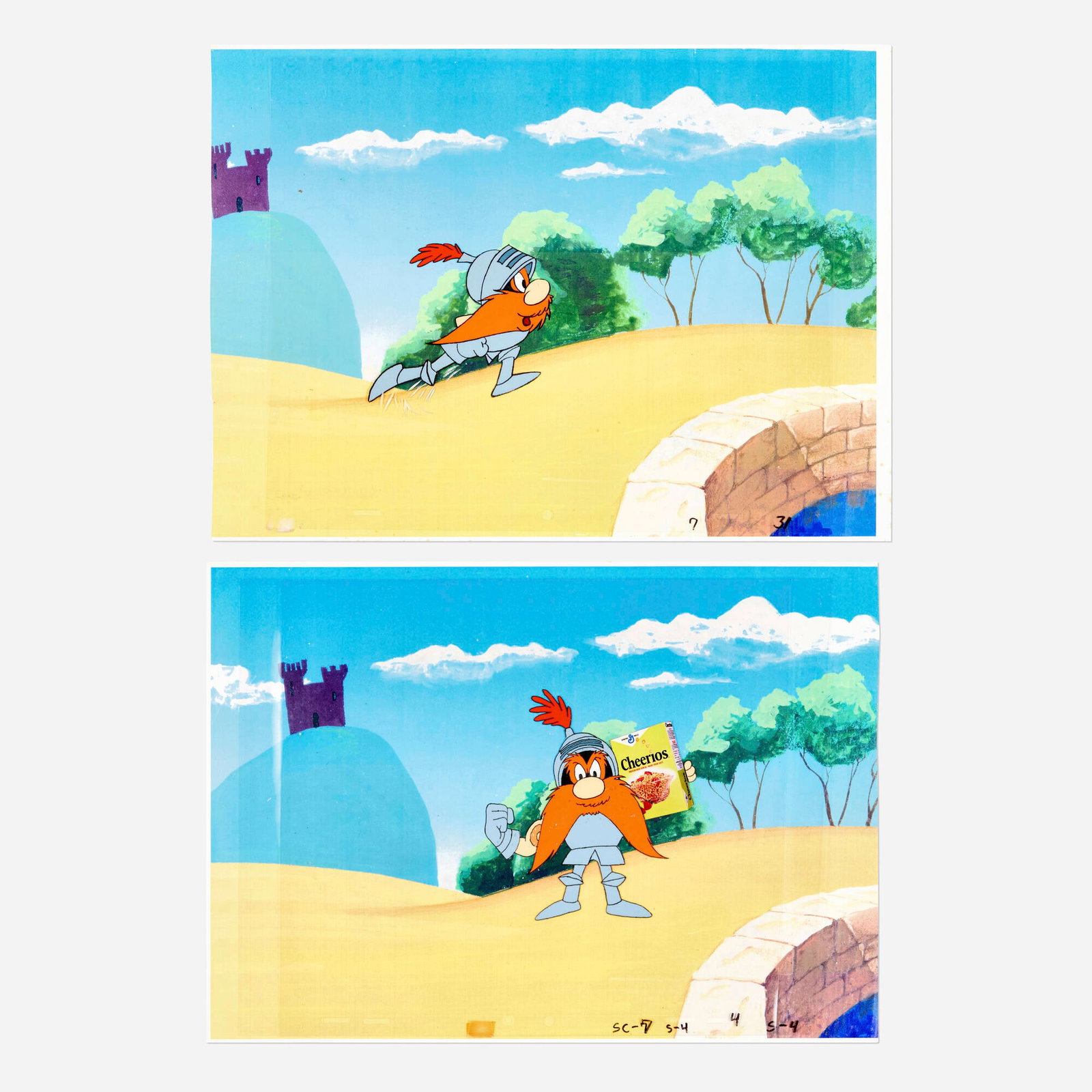 Group of Two Yosemite Sam Cheerios TV Commercial Animation Cel (1968) (1 of 1)