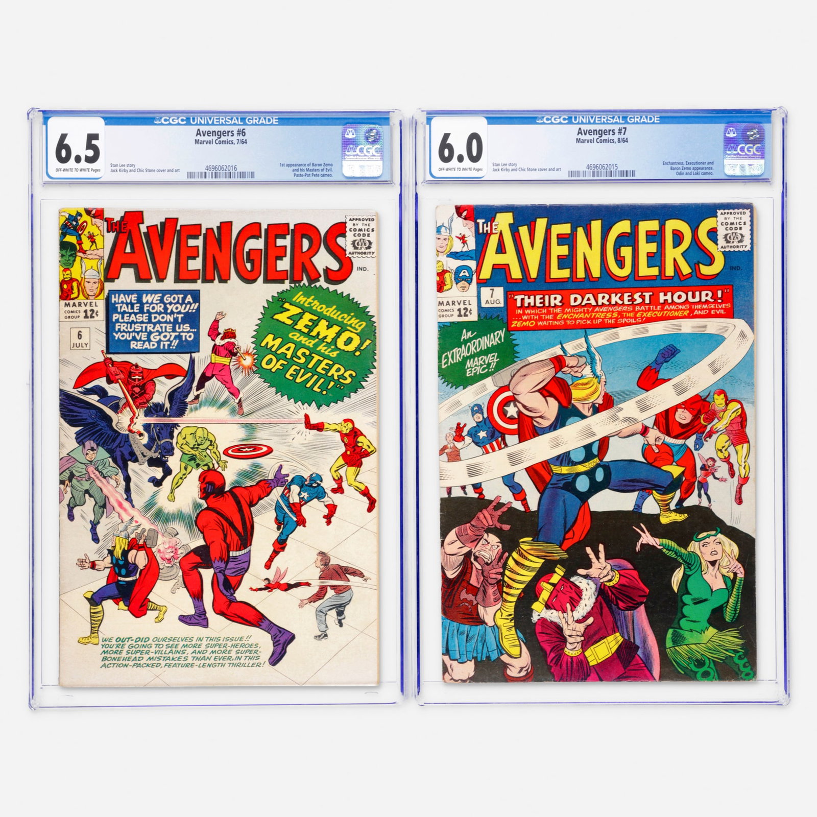 2 Marvel Comics Avengers #6 and #7 CGC Group (1 of 2)