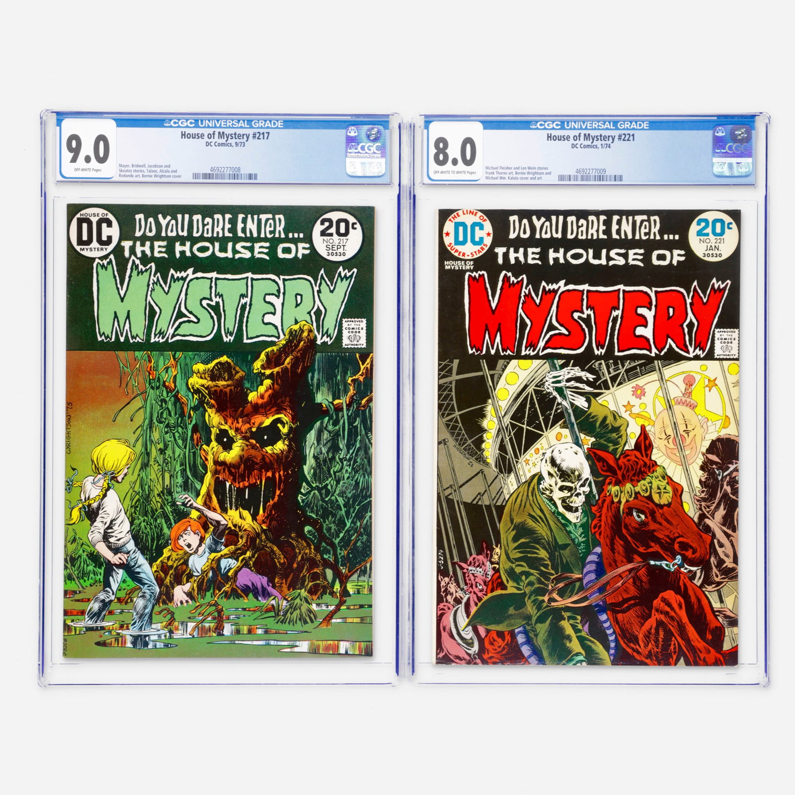 2 DC Comics House of Mystery #217 and #221 CGC Group (1 of 2)