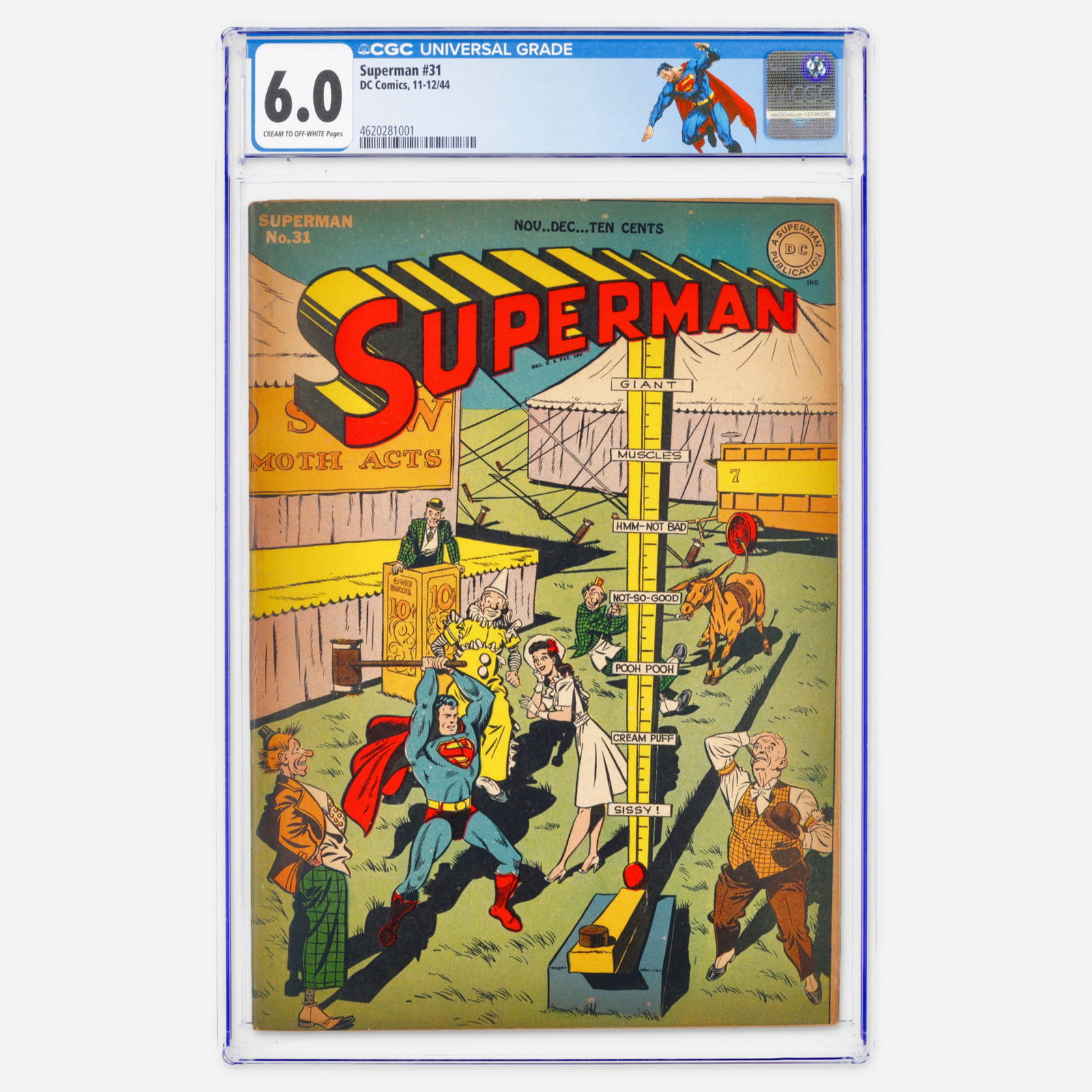 DC Comics Superman #31 CGC 6.0: DC Comics Superman #31 CGC 6.0 USA 1944 This Golden Age issue features a classic Luthor appearance with stories penned by Bill Finger and Don Cameron. The book showcases a striking Wayne Boring cover 