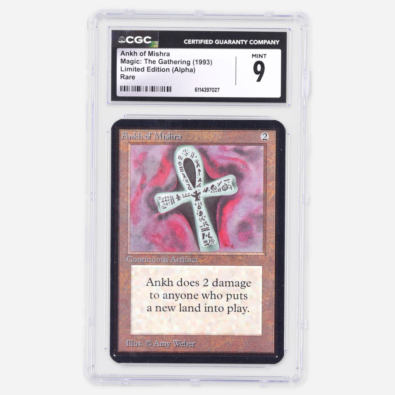1993 Magic: The Gathering Alpha Limited Edition Ankh of Mishra Rare Trading Card CGC 9: 1993 Magic: The Gathering Alpha Limited Edition Ankh of Mishra Rare Trading Card CGC 9 USA 1993 CGC#: 6114397027 Population: 4 In 9, 0 Higher