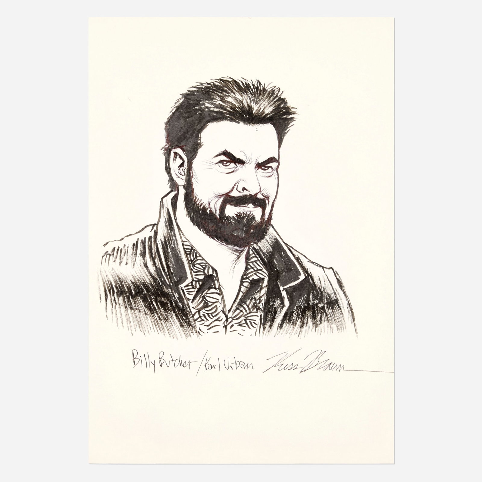 Russ Braun, The Boys 'Billy Butcher' Original Art Illustration: Russ Braun The Boys 'Billy Butcher' Original Art Illustration pencil and ink on paper 11.5 h x 8 w in (29 x 20 cm) Condition Notes: Art is in overall very good condition