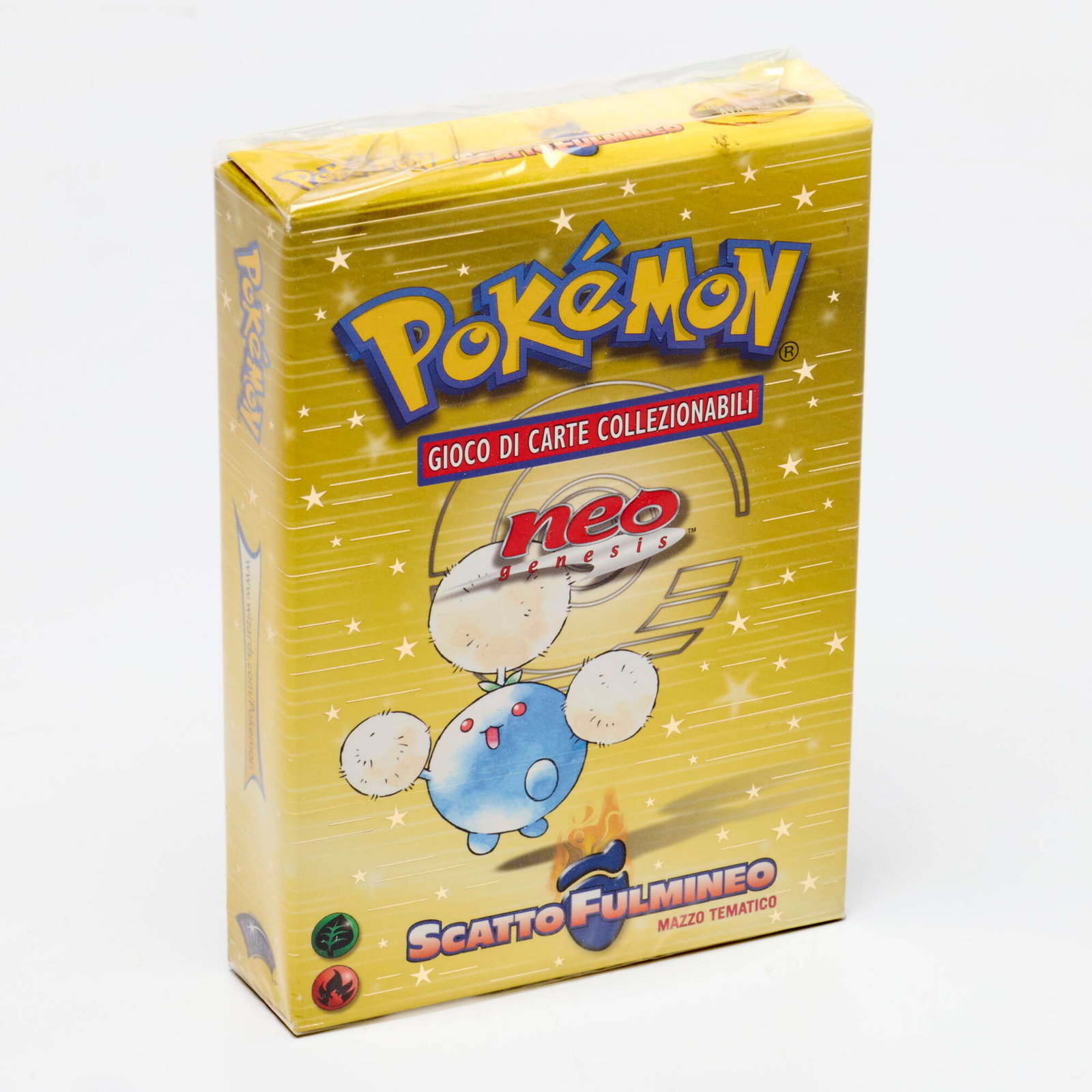 2001 Pokemon Italian Neo Genesis Hotfoot [Scatto Fulmineo] Theme Deck Factory Sealed: 2001 Pokemon Italian Neo Genesis Hotfoot [Scatto Fulmineo] Theme Deck Factory Sealed USA, 2001 Features Jumpluff box art. Factory sealed. This work will ship from Millville, Massachusetts.