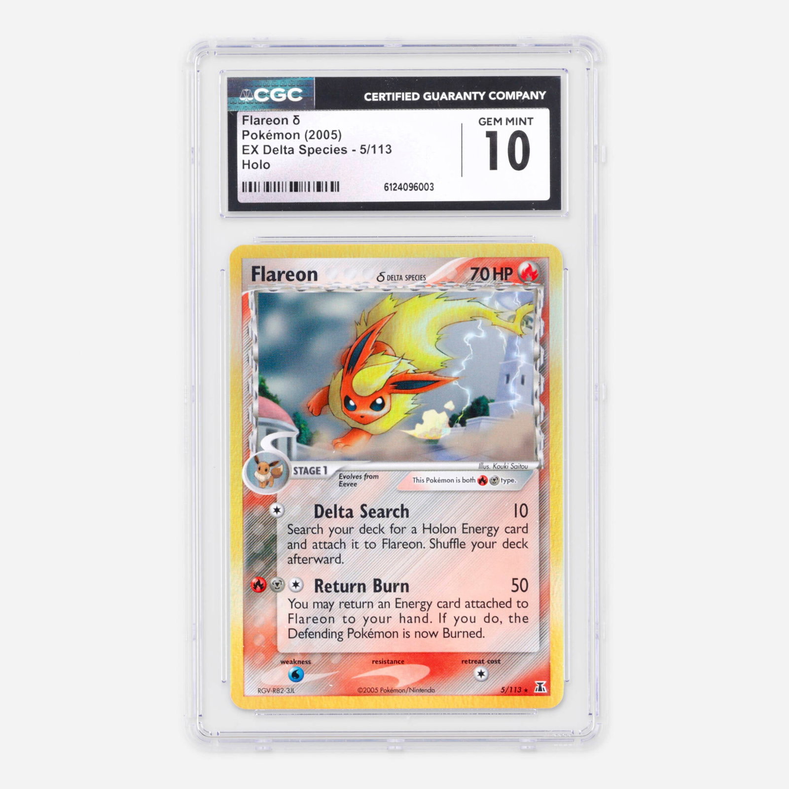 2005 Pokemon EX Delta Species 5/113 Flareon ? Holo Trading Card CGC 10 (1 of 2)