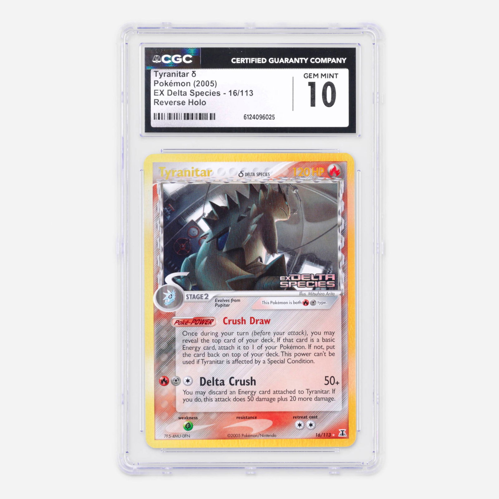 2005 Pokemon EX Delta Species 16/113 Tyranitar ? Reverse Holo Trading Card CGC 10 (1 of 2)