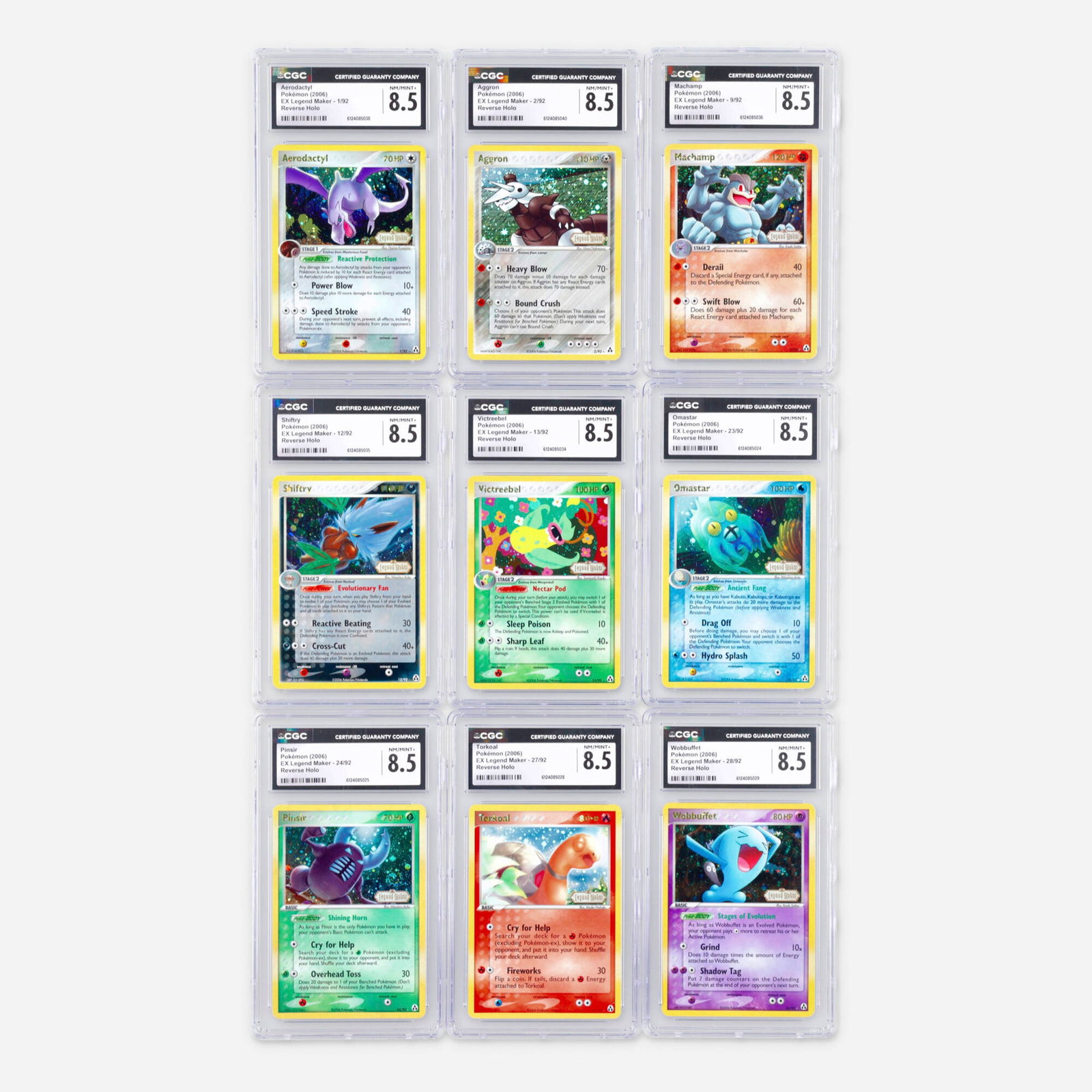 Nine 2006 Pokemon EX Legend Maker Reverse Holo CGC 8.5 Trading Card Group (1 of 2)