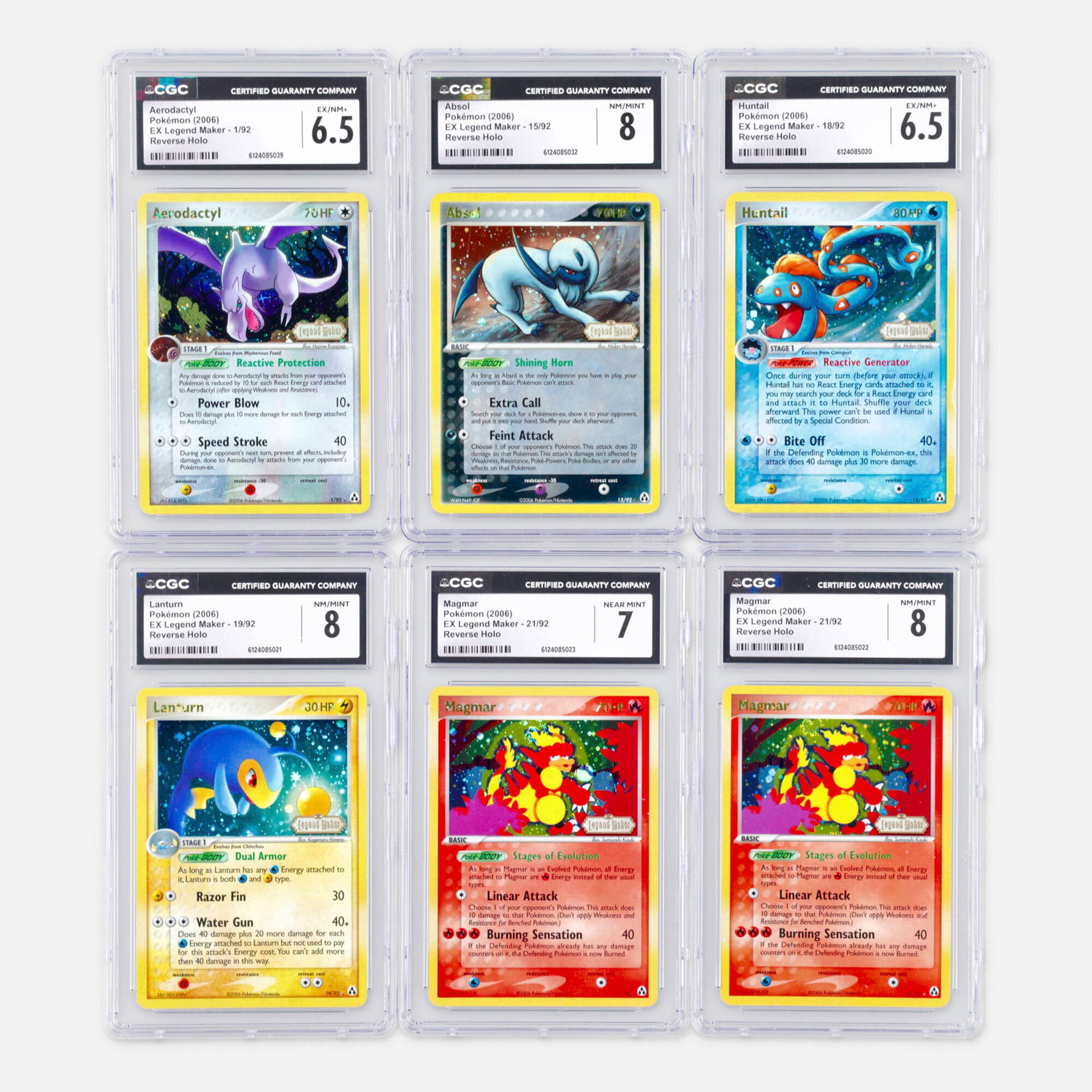 Six 2006 Pokemon EX Legend Maker Reverse Holo CGC Trading Card Group (1 of 2)