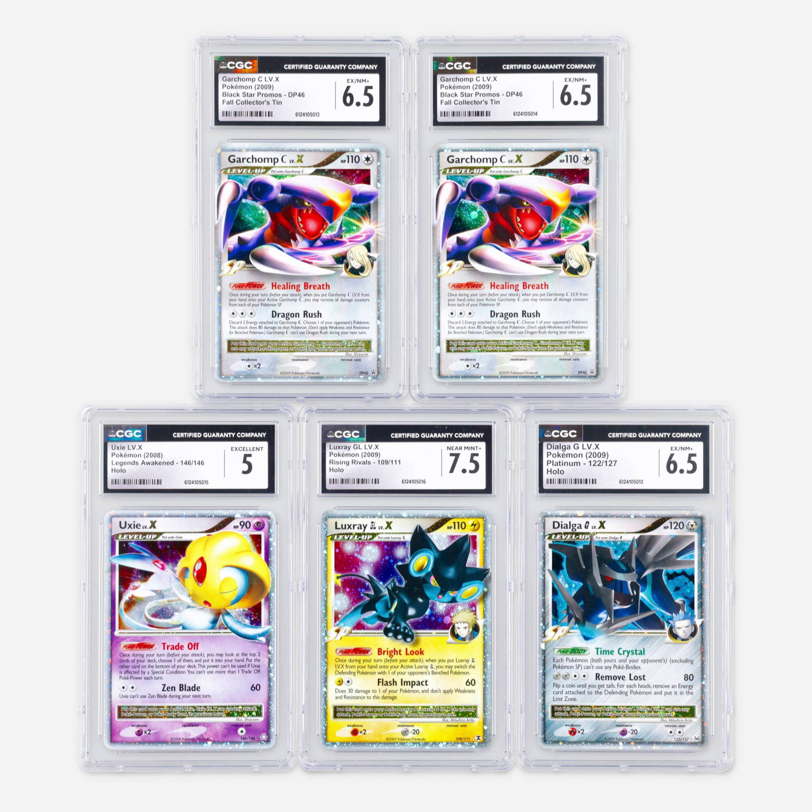 Five 2008-2009 Pokemon LV.X Holo CGC Trading Card Group (1 of 2)