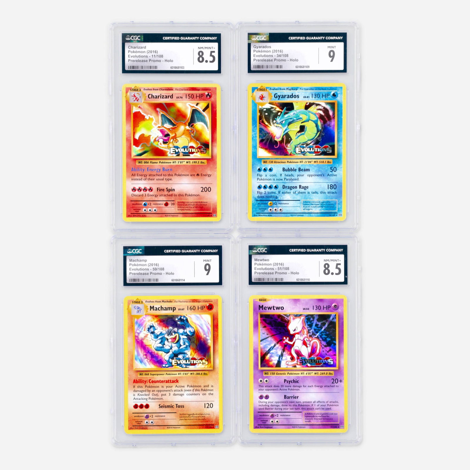 Four 2016 Pokemon Evolutions Prerelease Promo Holo CGC Trading Card Group (1 of 2)