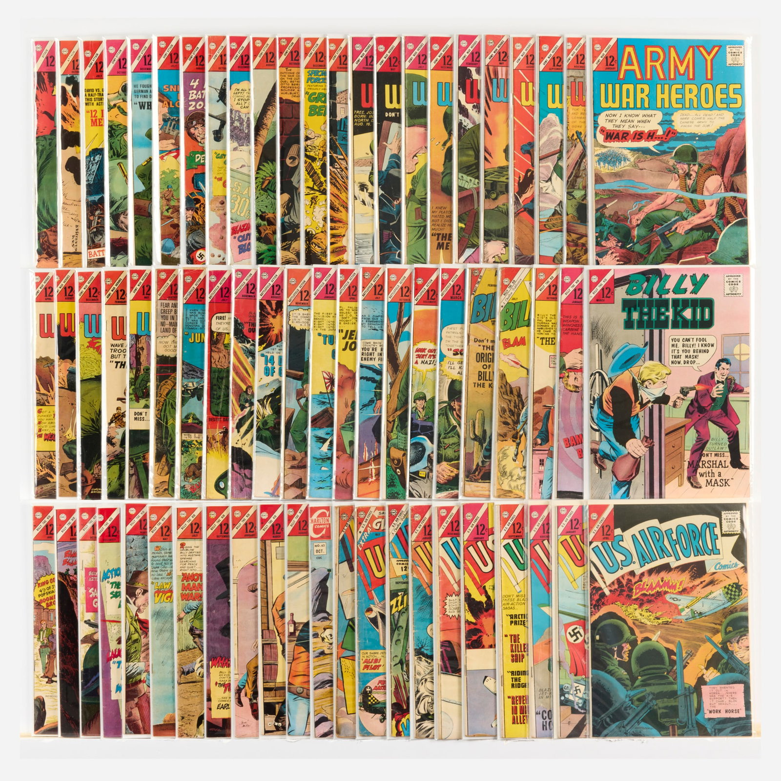 67 Charlton Comics Mixed Title Group: 67 Charlton Comics Mixed Title Group USA, 20th Century Group includes: Charlton Comics Army Attack #1 (2.0-4.0), #2, #3 (Grades range 4.0-6.0), #38 (1.8-2.0), #39 (4.0-6.0), #40 (2.5-5.0), #41,