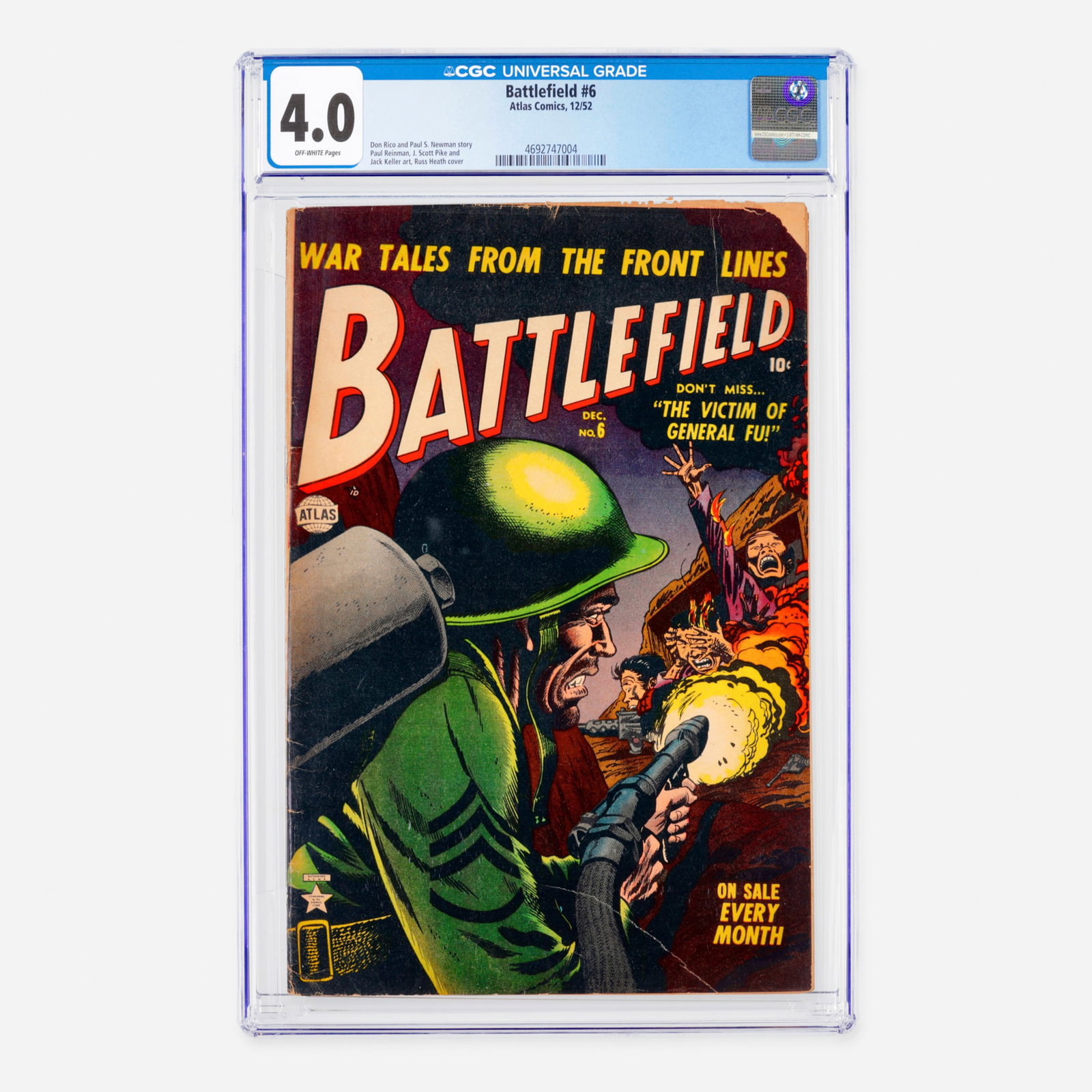 Atlas Comics Battlefield #6 CGC 4.0 (1 of 2)