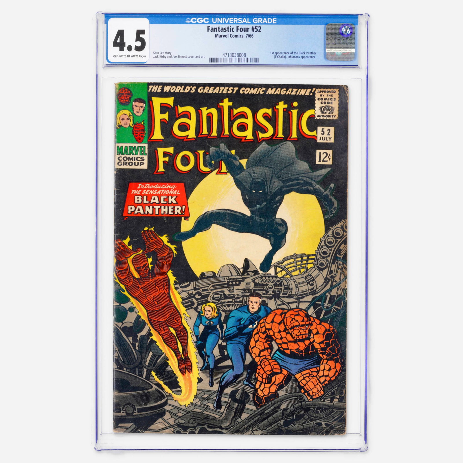 Marvel Comics Fantastic Four #52 CGC 4.5 (1 of 2)