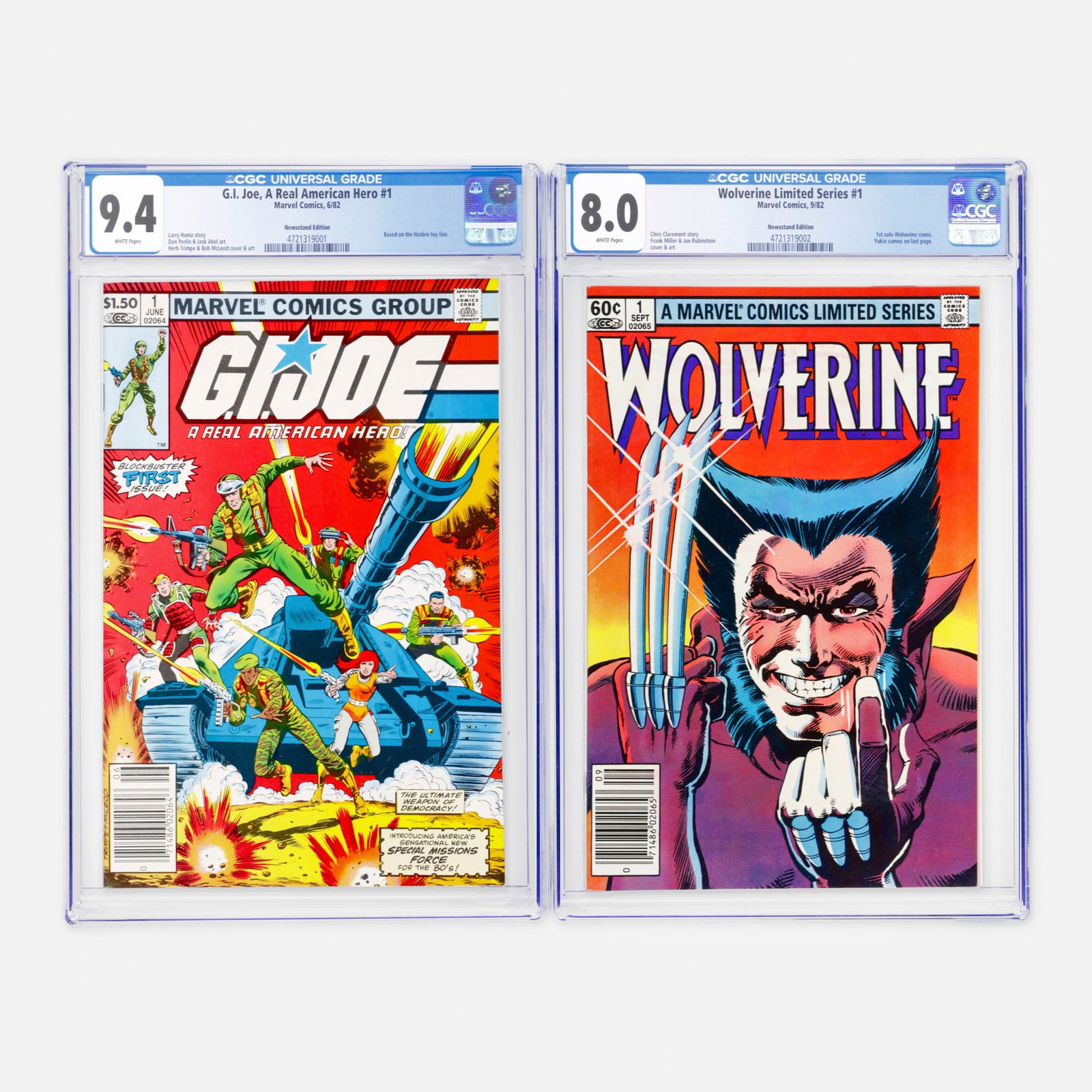 2 Marvel Comics G.I. Joe, A Real American Hero #1 and Wolverine Limited Series #1 (1 of 2)