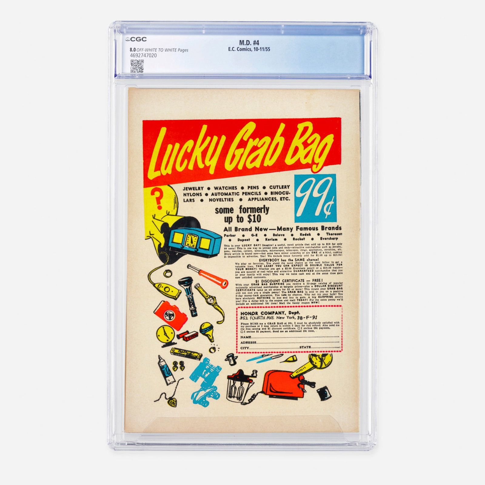 E.C. Comics M.D. #4 CGC 8.0 - 2