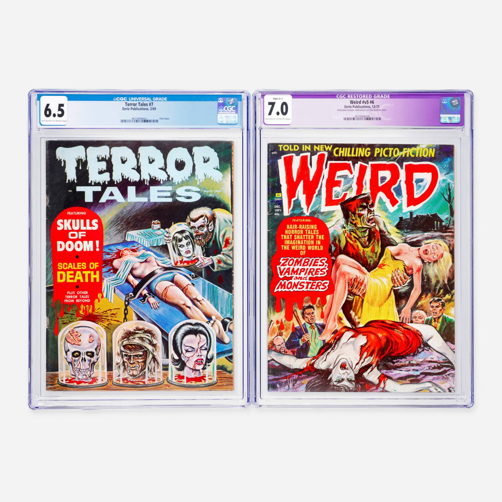 Two Eerie Publications Terror Tales #7 and Weird #v5 #6 CGC Group (1 of 2)