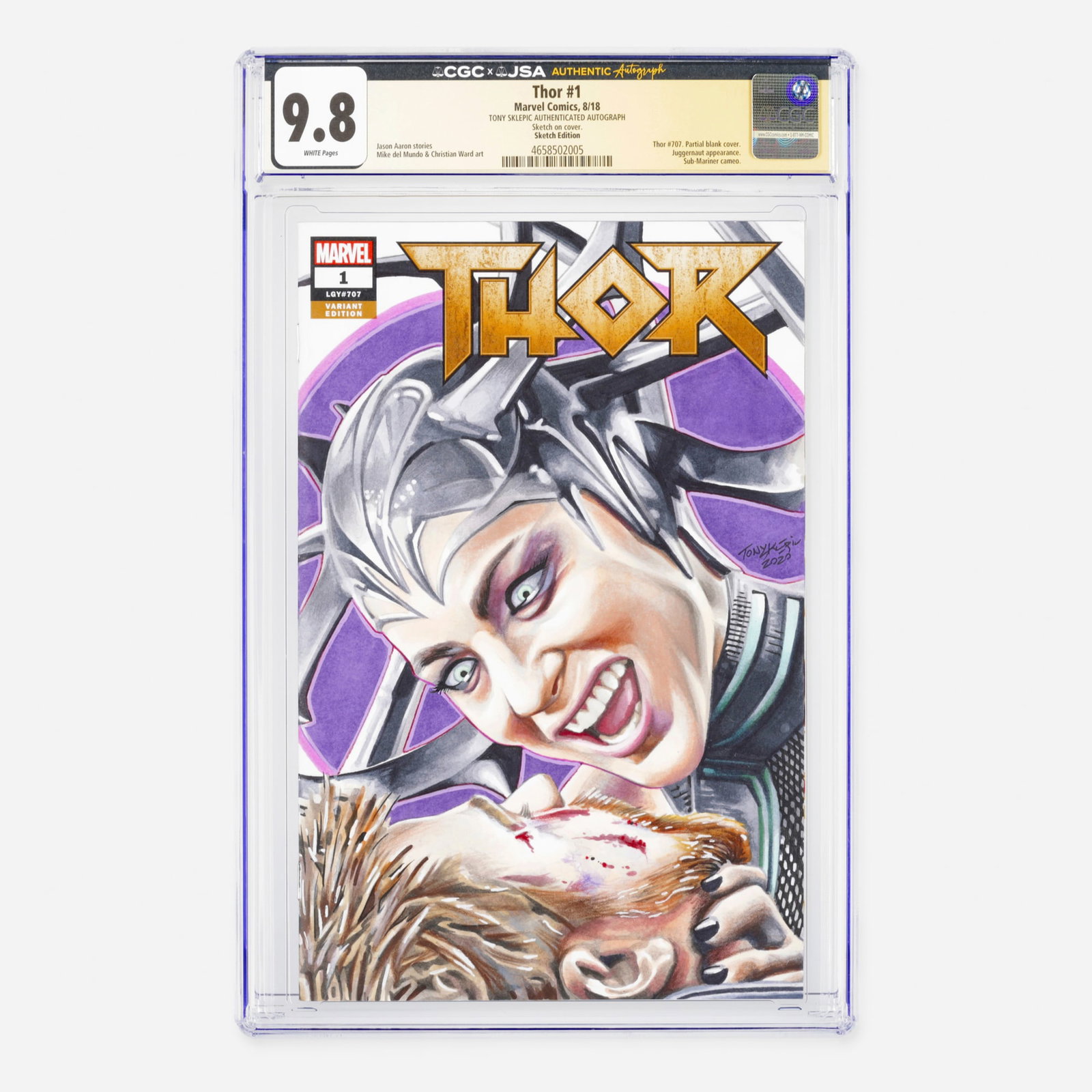 Marvel Comics Thor #1 CGC 9.8 Sketch Edition JSA Tony Sklepic (1 of 2)