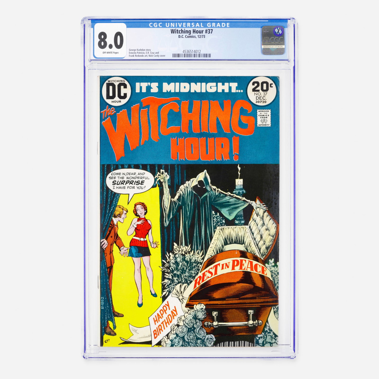 DC Comics Witching Hour #37 CGC 8.0: DC Comics Witching Hour #37 CGC 8.0 USA, 1973 This Bronze Age anthology from DC's supernatural line features a script by George Kashdan. The interior art is handled by the talented trio of Ernest
