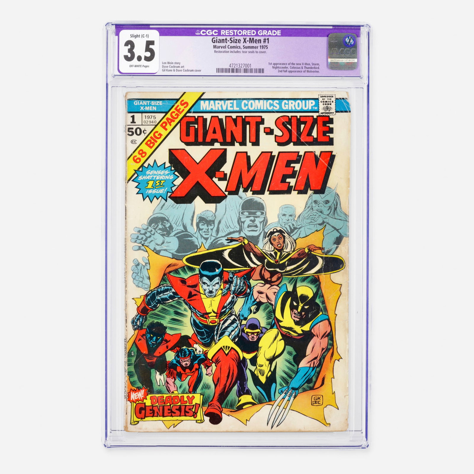 Marvel Comics Giant-Size X-Men #1 CGC 3.5 C-1 (1 of 2)
