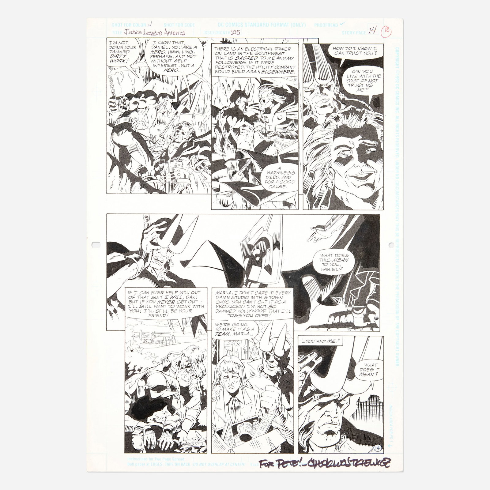 Chuck Wojtkiewicz and Drew Geraci, Justice League America #105 Story Page 14 Original Art (1 of 1)