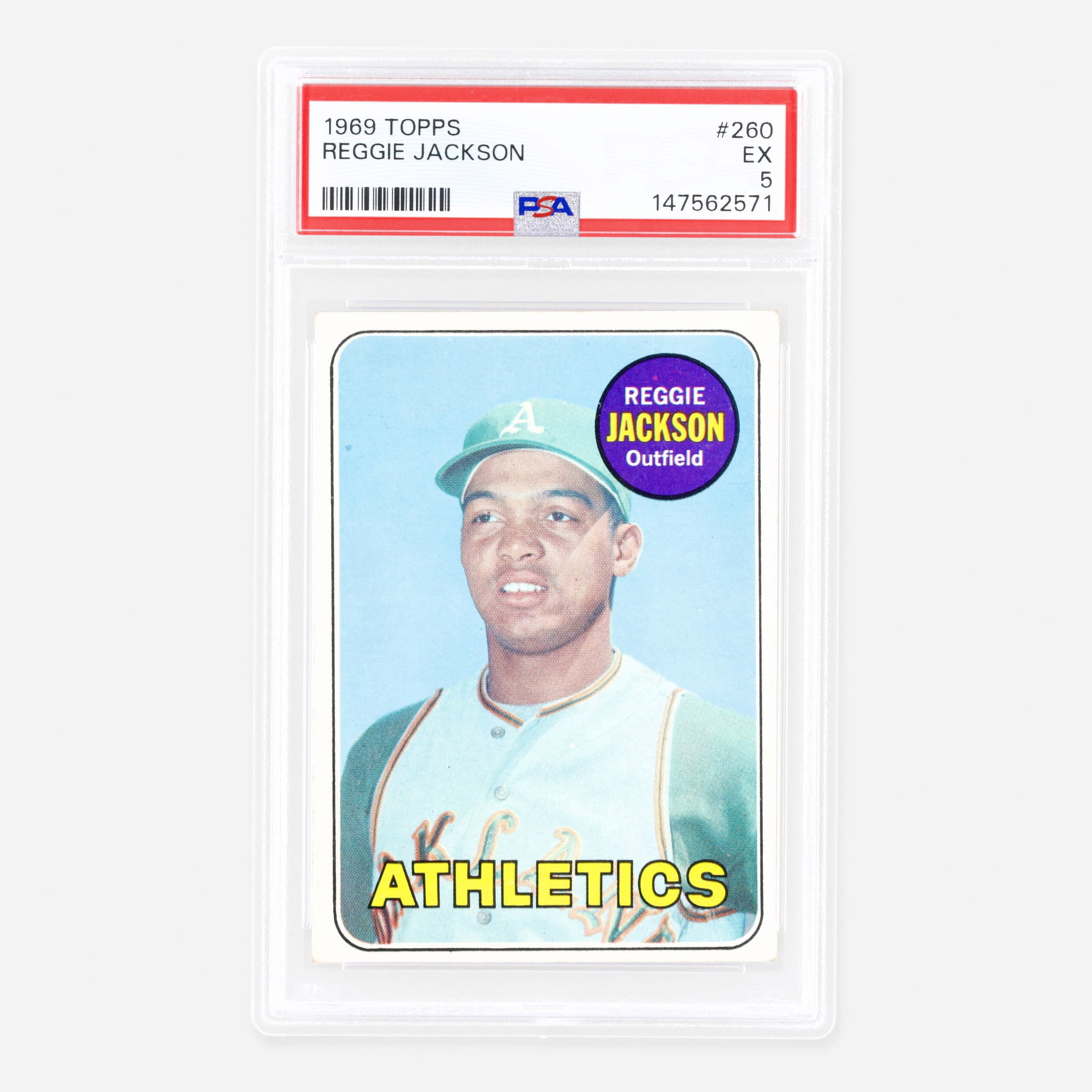 1969 Topps Baseball #260 Reggie Jackson Rookie PSA 5 (1 of 2)