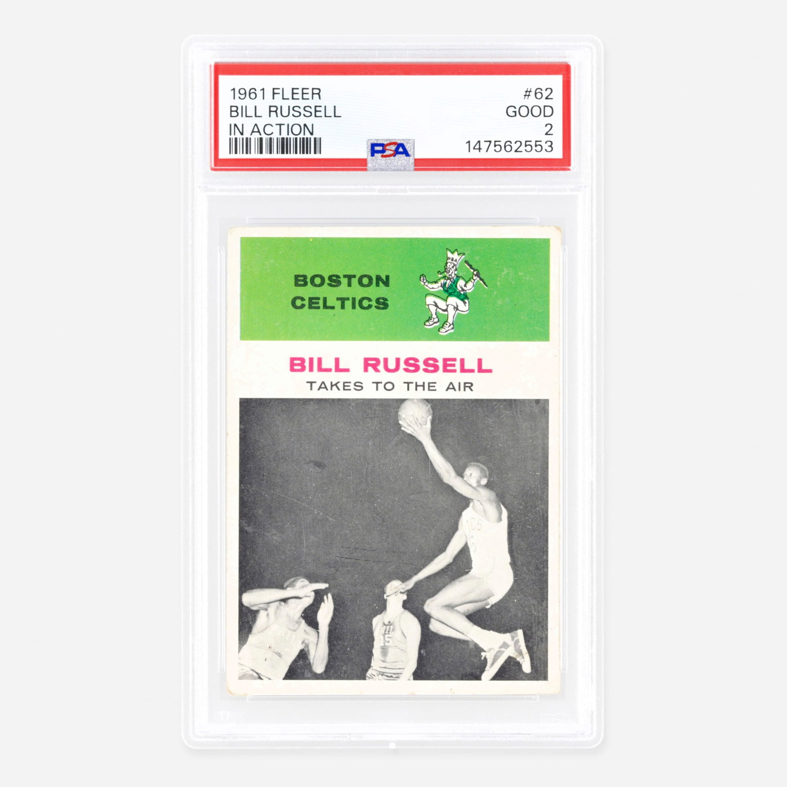 1961 Fleer Basketball #62 Bill Russell In Action PSA 2 (1 of 2)