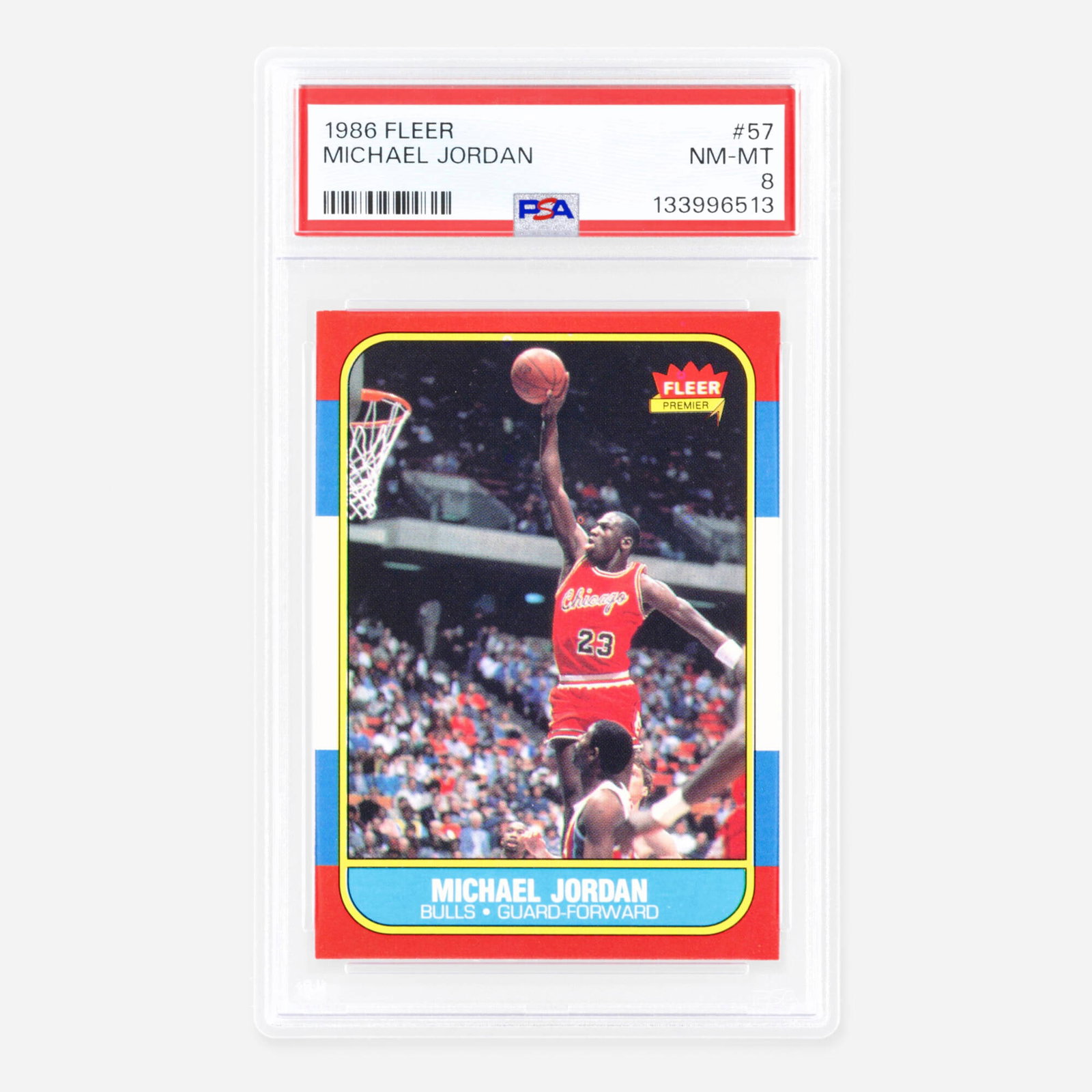 1986-1987 Fleer Basketball Complete Set PSA Card Group: 1986-1987 Fleer Basketball Complete Set PSA Card Group USA, 1986 143 card group includes entire 132 card base set, and 11 card sticker set.1986 Fleer Basketball #57 Michael Jordan Rookie PSA 8