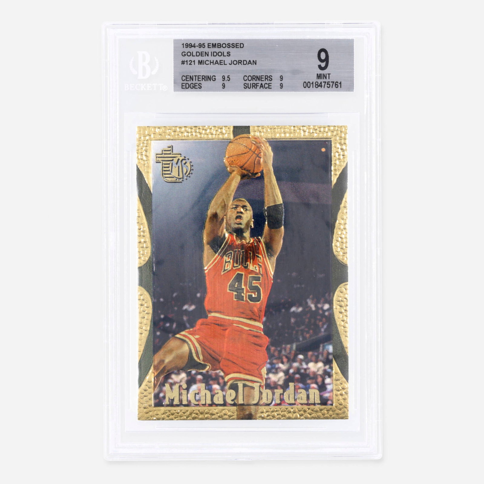 1994-1995 Topps Basketball Embossed Golden Idols #121 Michael Jordan BGS 9 (1 of 2)