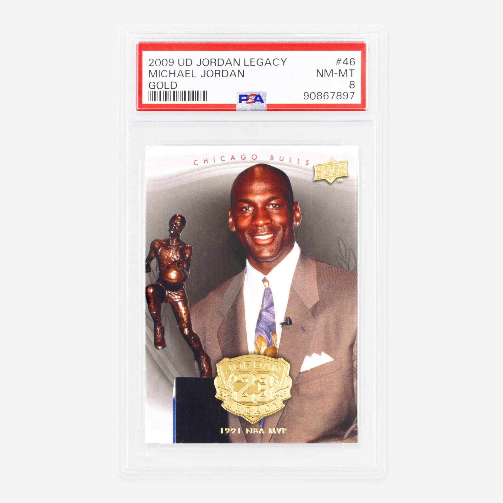 2009 Upper Deck Basketball Jordan Legacy #46 Michael Jordan Gold PSA 8: 2009 Upper Deck Basketball Jordan Legacy #46 Michael Jordan Gold PSA 8 USA, 2009 PSA#: 90867897