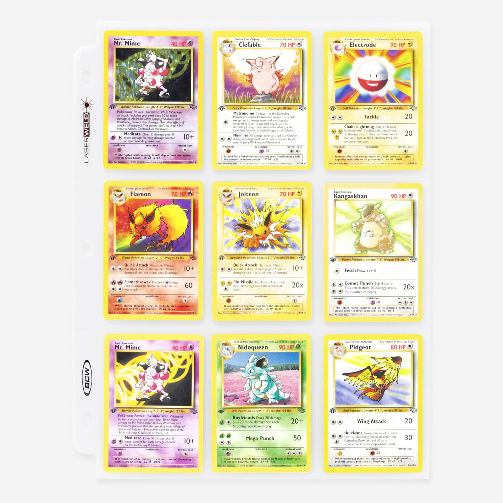 49 1999 Pokemon Jungle 1st Edition Complete Non Holo Group: 49 1999 Pokemon Jungle 1st Edition Complete Non Holo Group USA, 1999 Group includes: Complete non holo 1st Edition Jungle set 17/64-64/64. 6/64 Mr. Mime Holo included. Cards range from LP to NM. 20/64