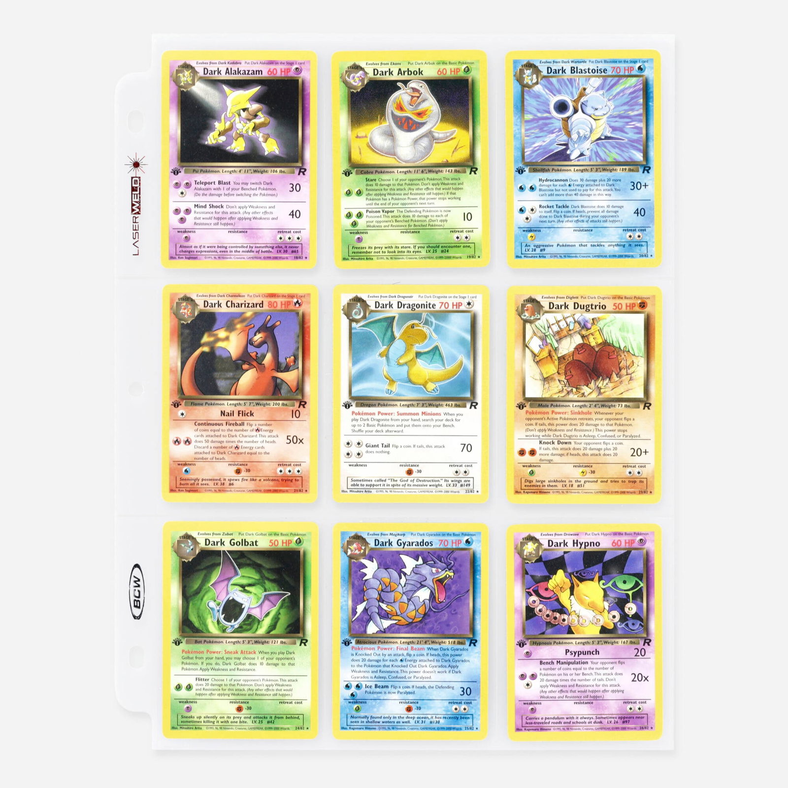 67 2000 Pokemon Team Rocket 1st Edition Complete Non Holo Group: 67 2000 Pokemon Team Rocket 1st Edition Complete Non Holo Group USA, 2000 Group includes: Complete non holo 1st Edition Team Rocket set 18/82-83/82. 40/82 Machoke (x2). 83/82 Dark Raichu Holo included