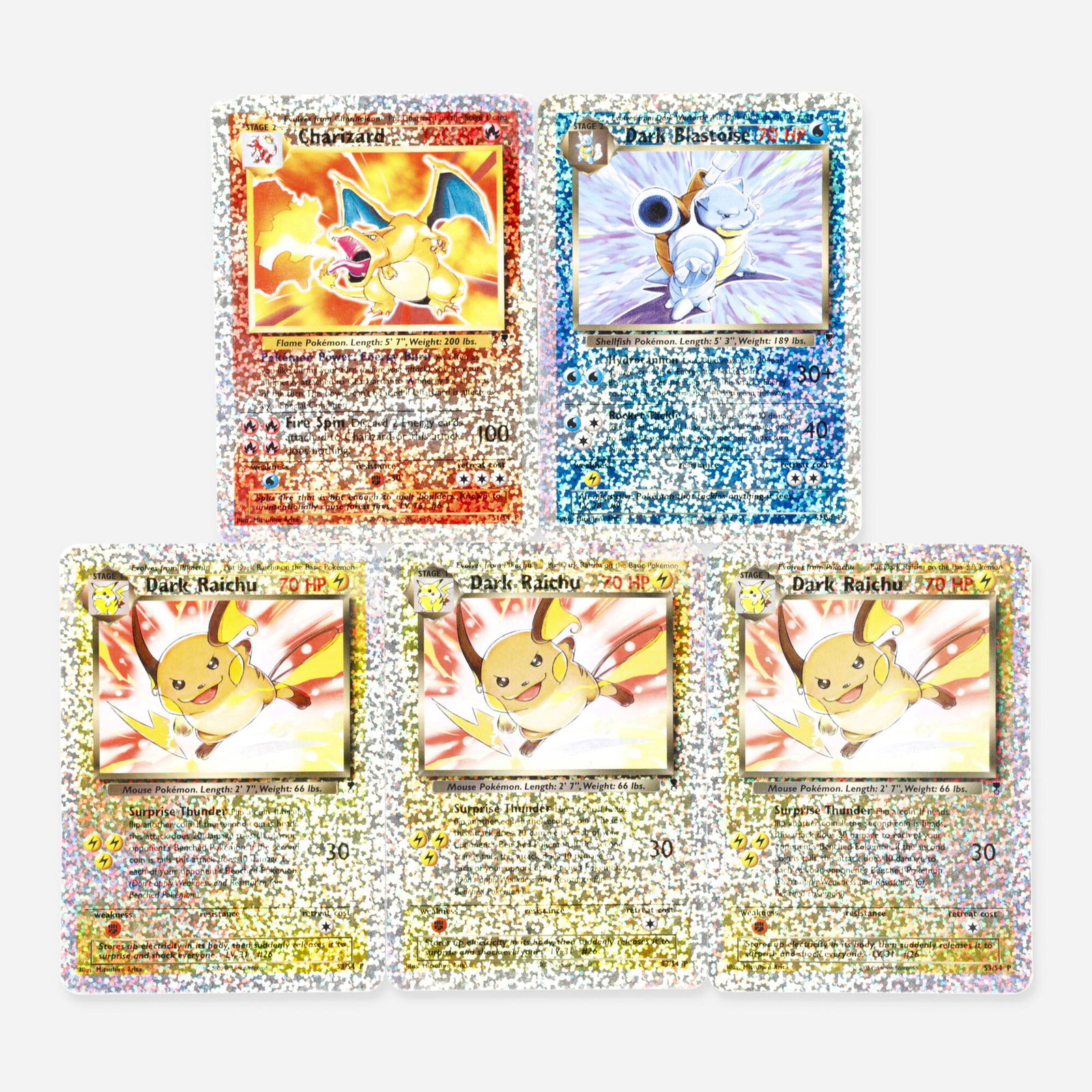 Five 2002 Pokemon Jumbo Promo Cards Legendary Collection Box Topper Oversize Trading Card Group (1 of 2)