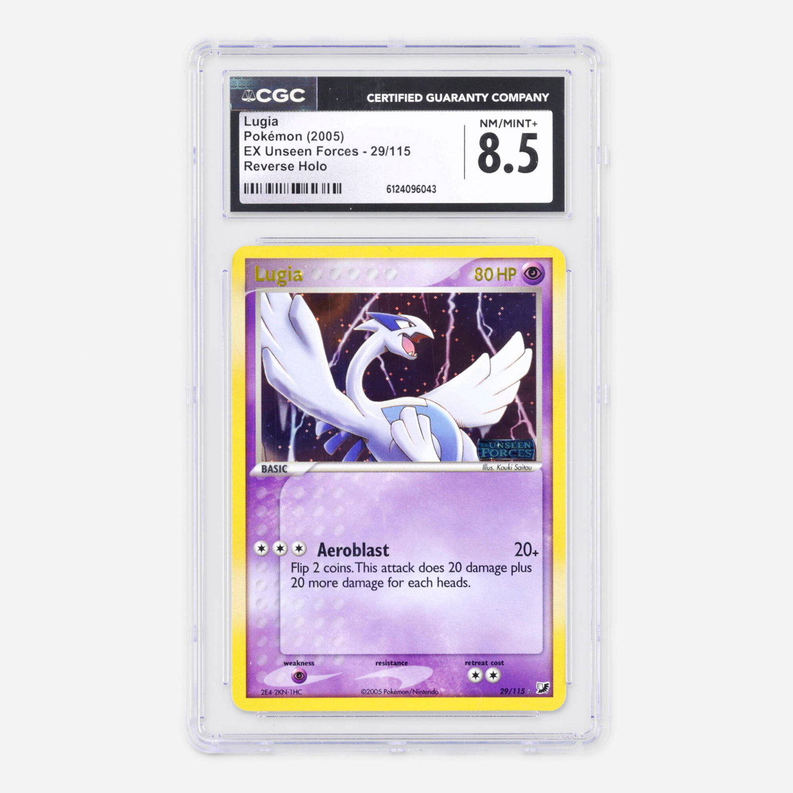 2005 Pokemon EX Unseen Forces 29/115 Lugia Reverse Holo Trading Card CGC 8.5 (1 of 2)