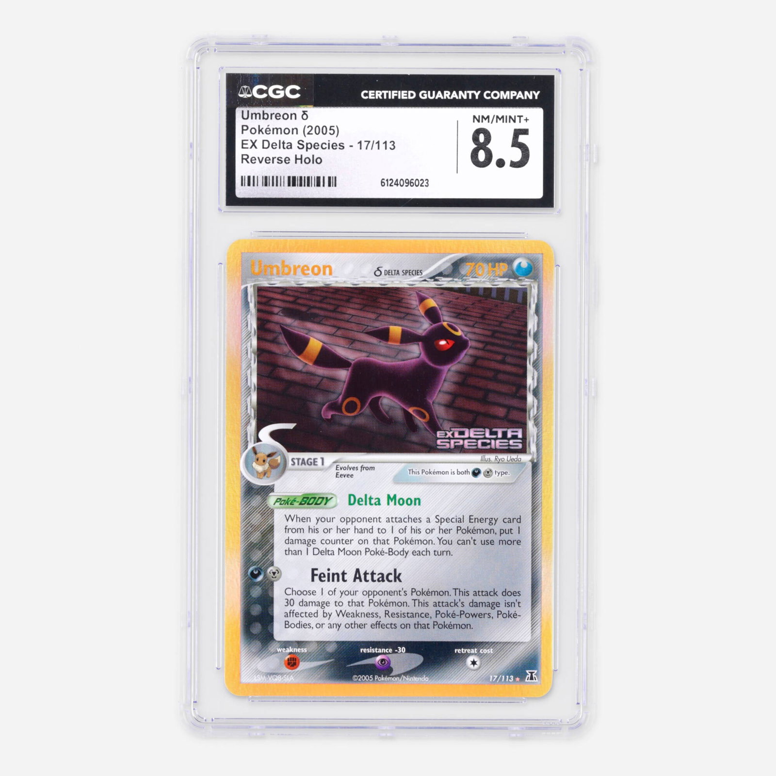 2005 Pokemon EX Delta Species 17/113 Umbreon ? Reverse Holo Trading Card CGC 8.5 (1 of 2)