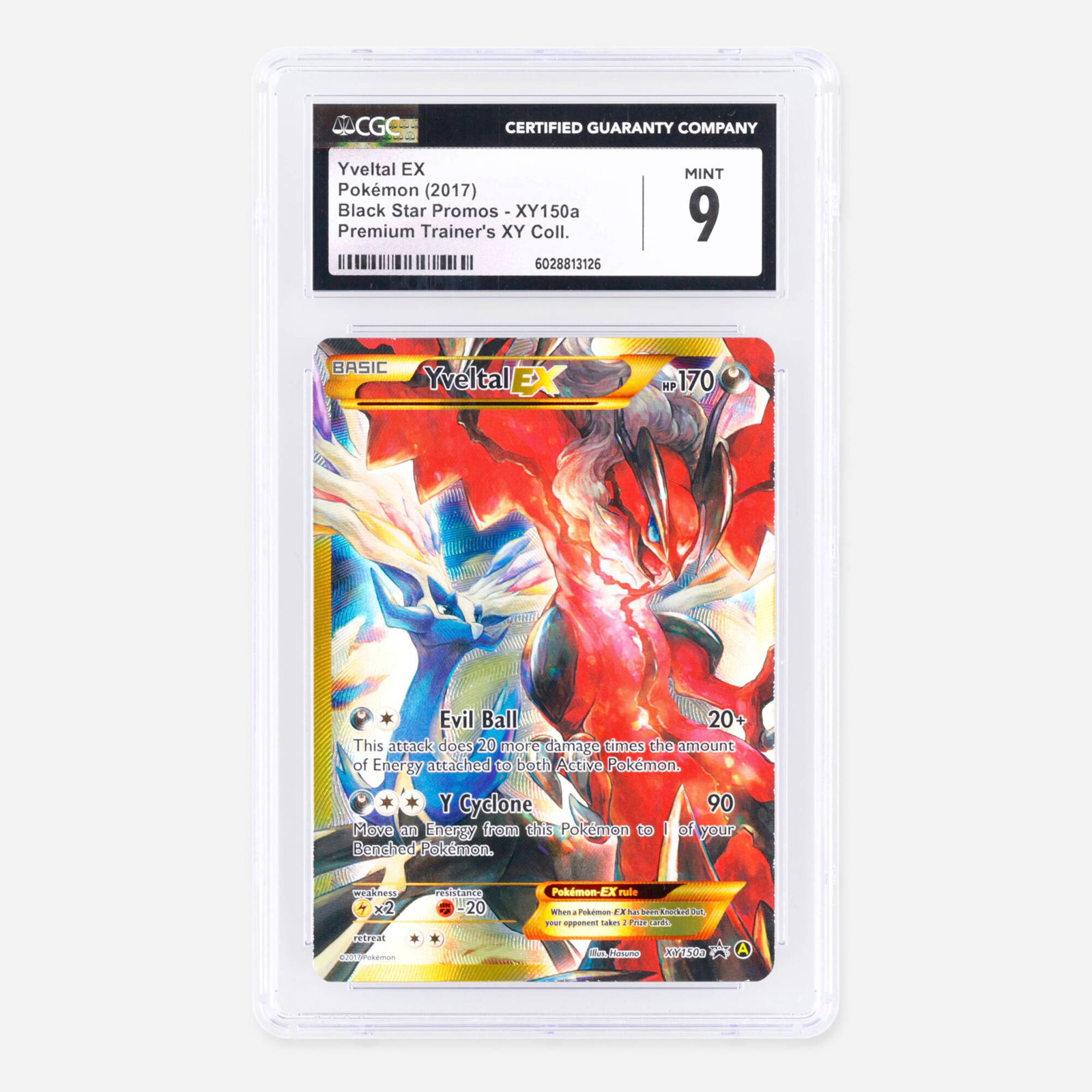2017 Pokemon Black Star Promos XY150a Yveltal EX Premium Trainer's XY Collection Trading Card CGC 9: 2017 Pokemon Black Star Promos XY150a Yveltal EX Premium Trainer's XY Collection Trading Card CGC 9 USA, 2017 CGC#: 6028813126 Population: 43 In 9, 9 Higher